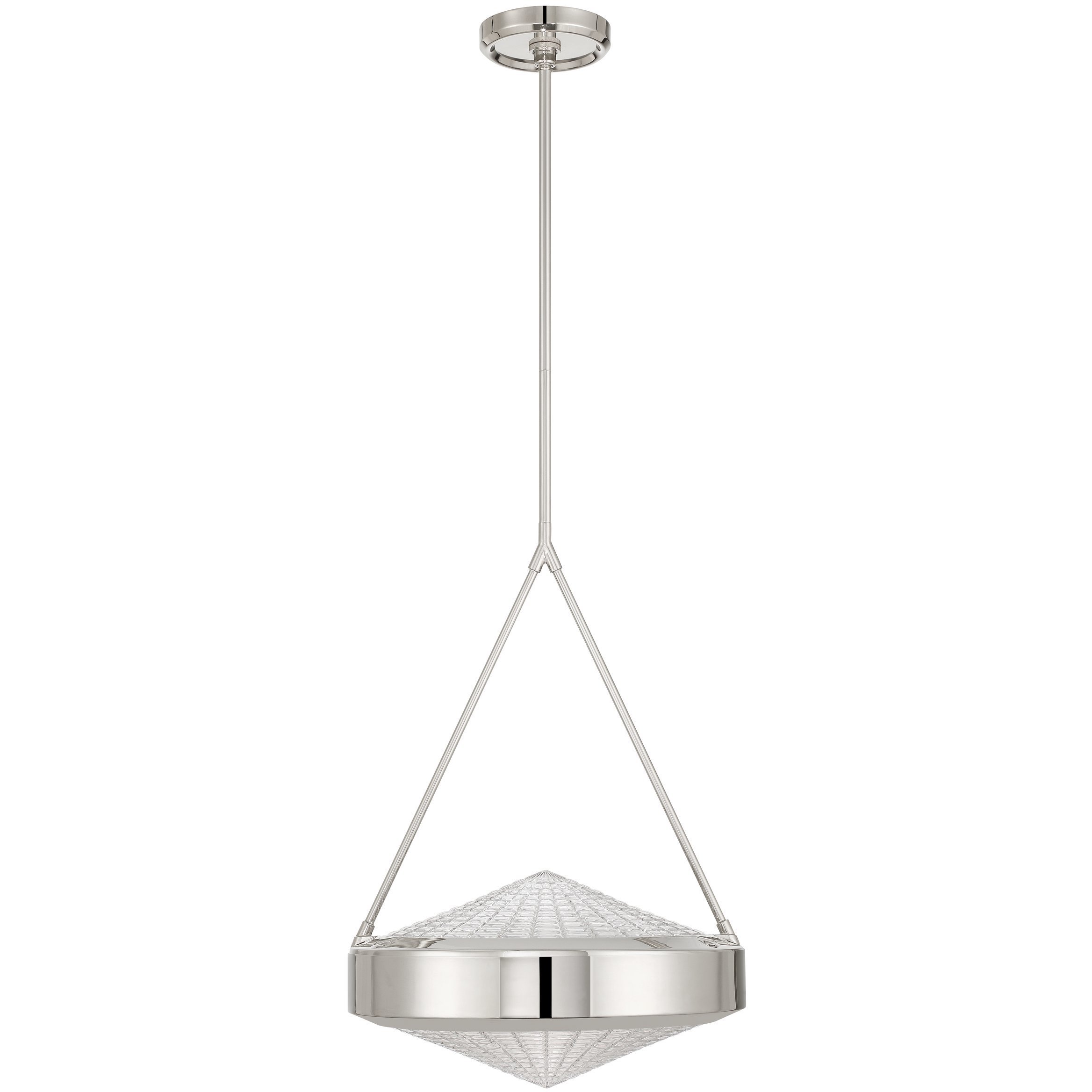 Agate 3 Light 15 inch Polished Nickel Pendant Ceiling Light