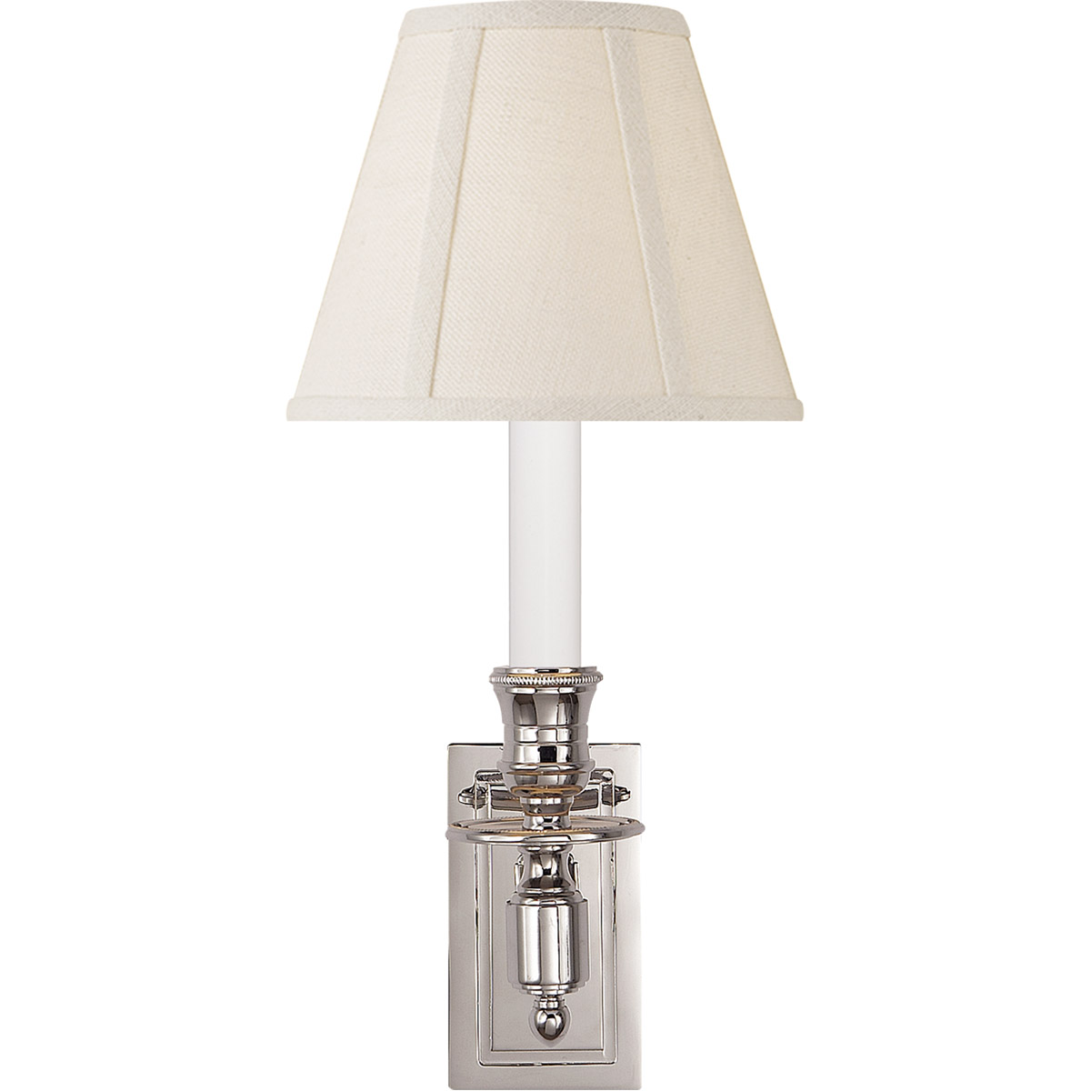 French Library3 1 Light 6 inch Polished Nickel Single Library Sconce Wall Light in Linen 1