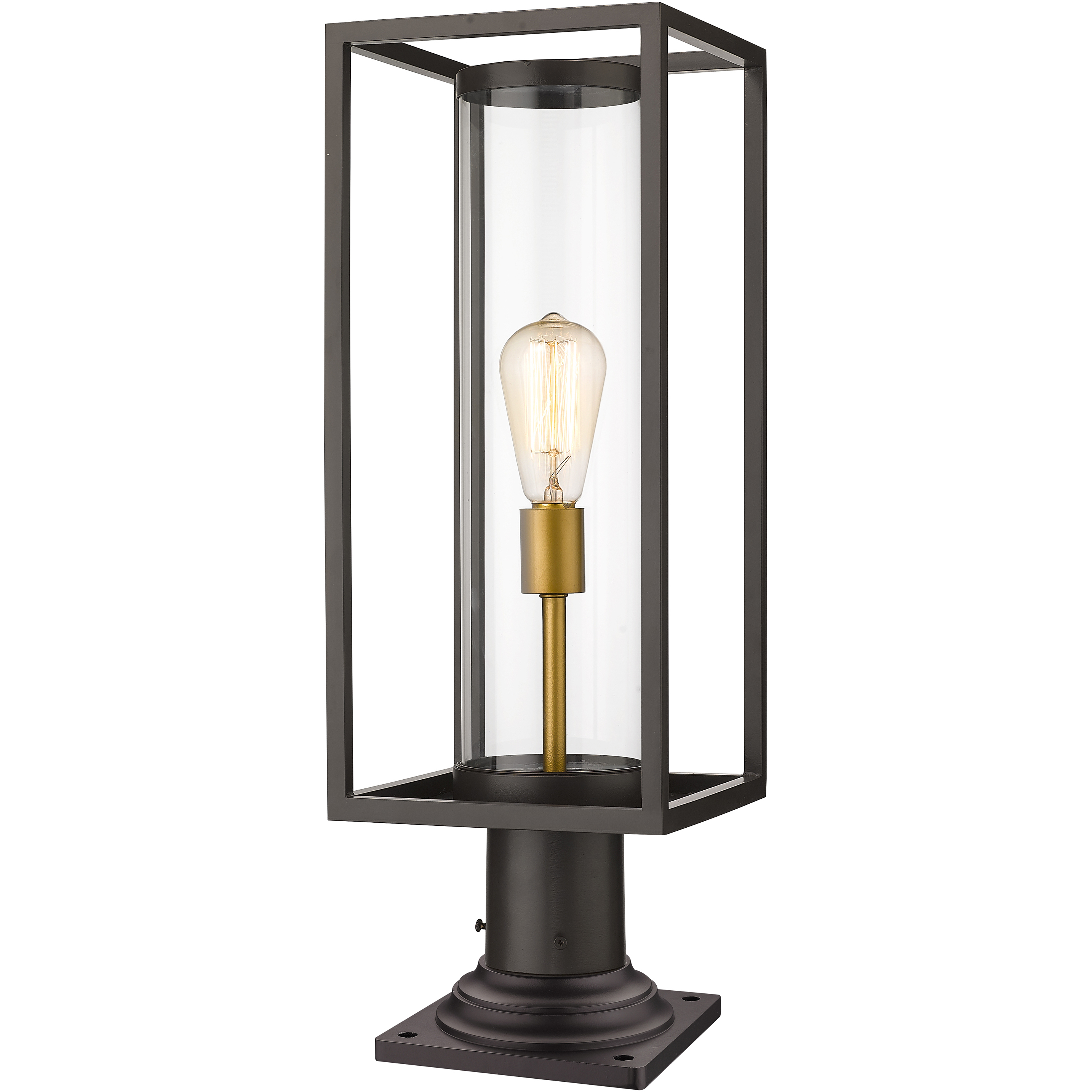 Dunbroch 1 Light 23.75 inch Deep Bronze and Outdoor Brass Outdoor Pier Mounted Fixture