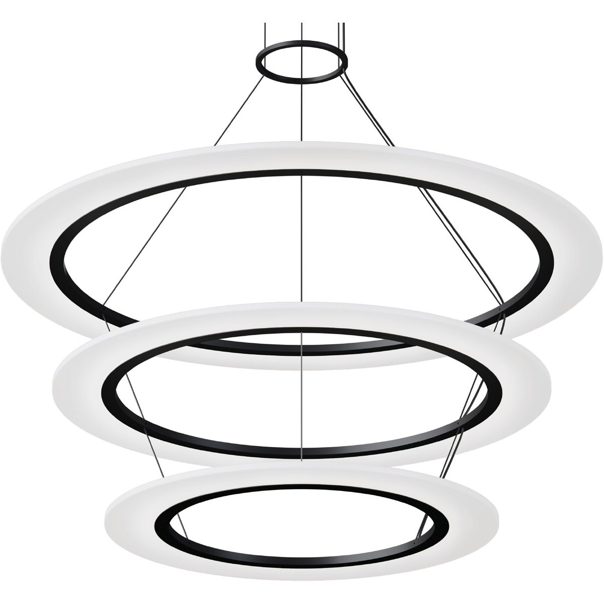 Arctic Rings LED 37.25 inch Satin Black Ring Pendant Ceiling Light