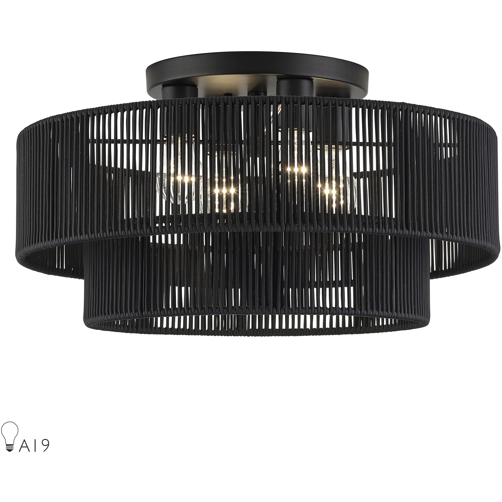 Acordia 4 Light 21 inch Black Semi Flush Mount Ceiling Light, Extra Large