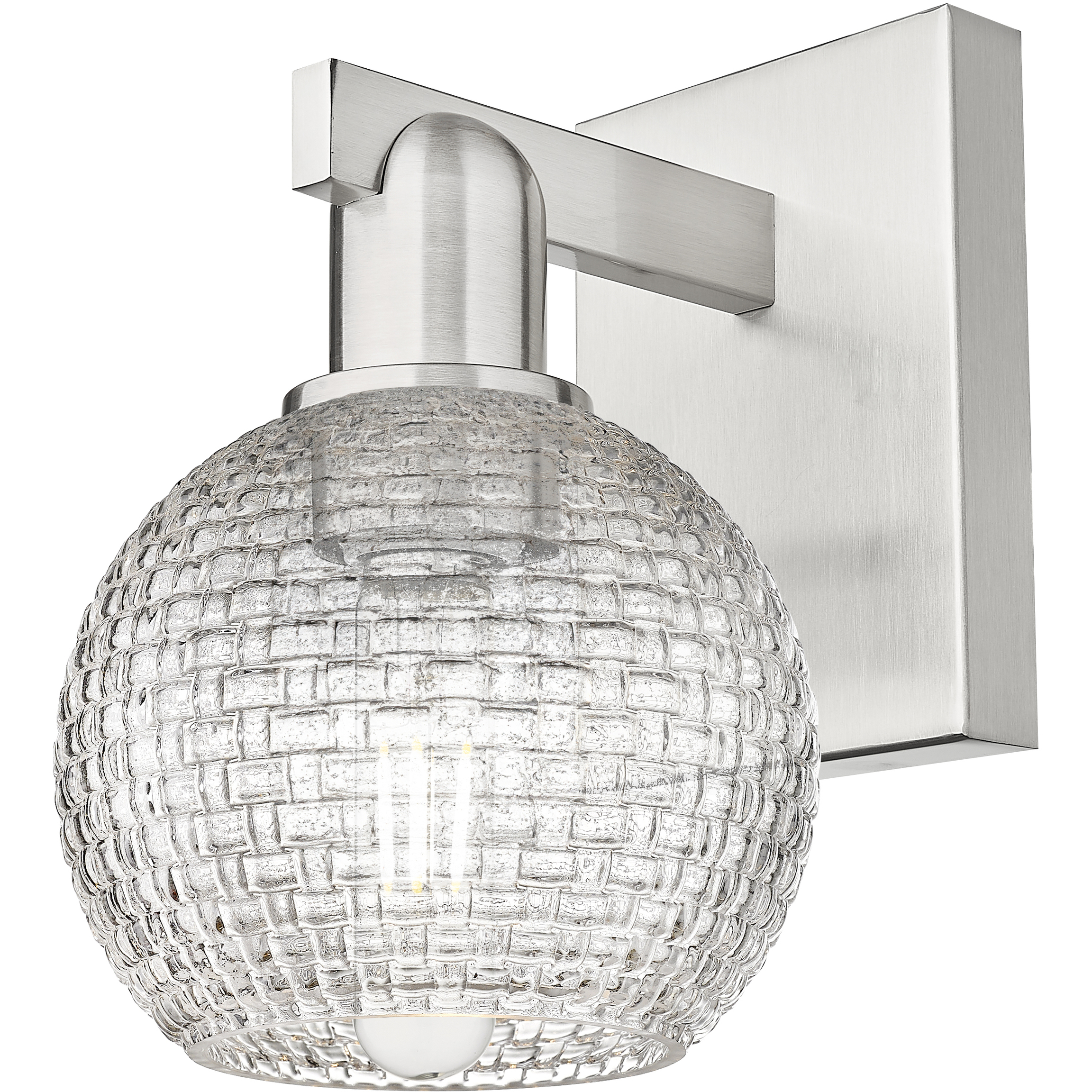 Arcadia Athens Armed Sconce Wall Light in Brushed Satin Nickel