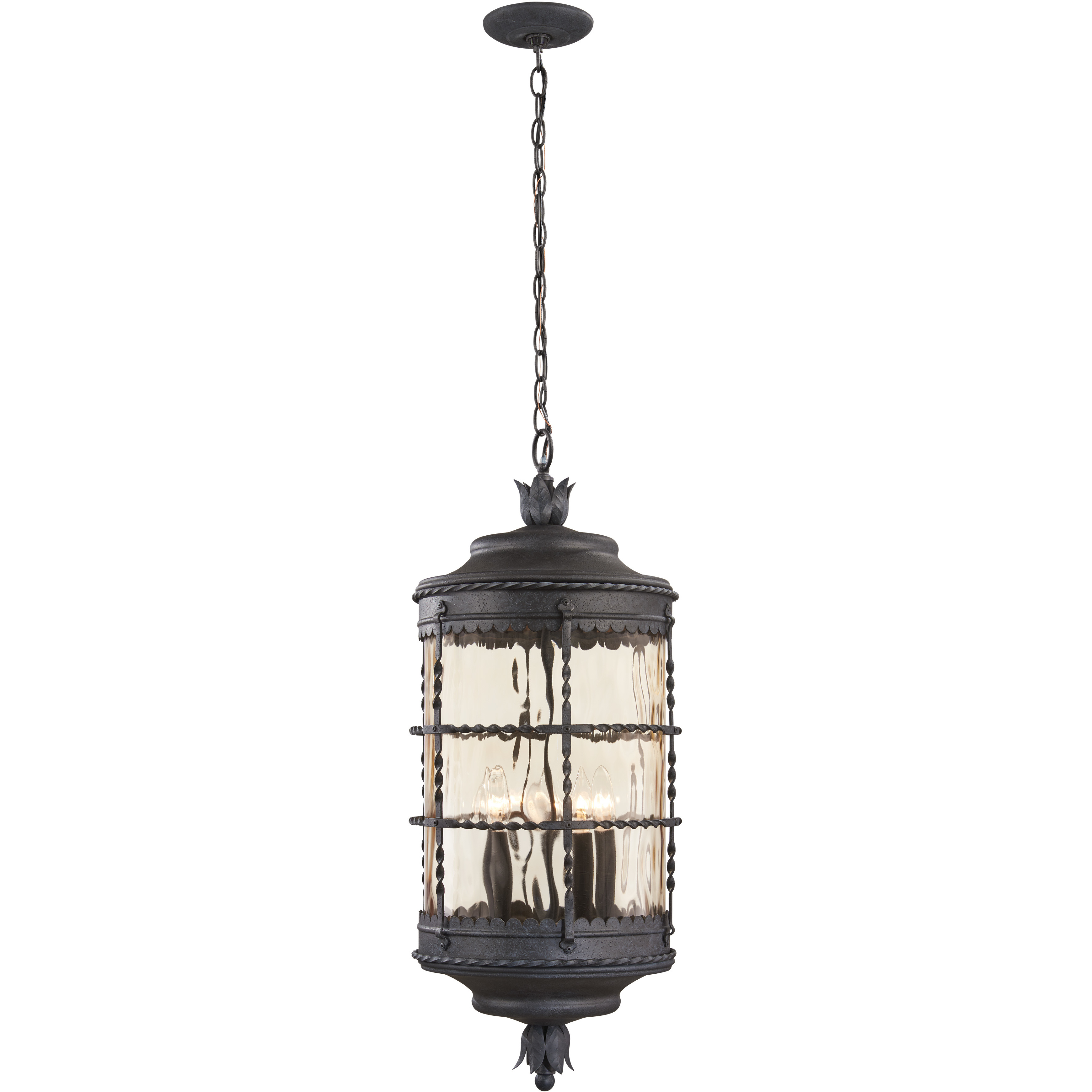 Mallorca 5 Light 12.75 inch Spanish Iron Outdoor Chain Hung Lantern, The Great Outdoors
