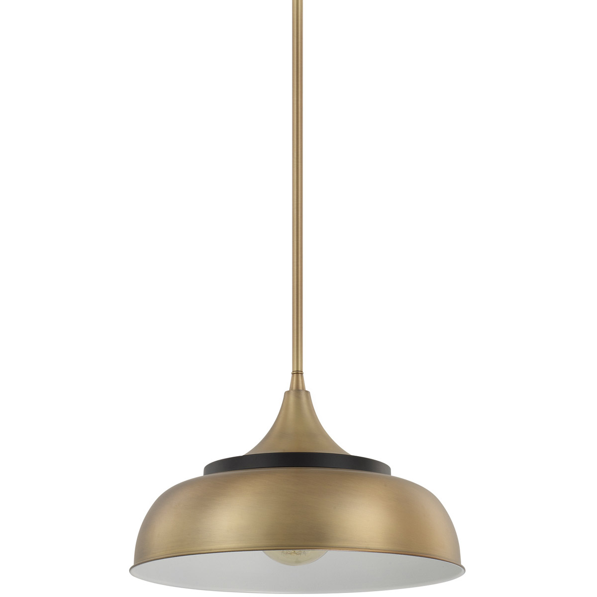 Max 1 Light 14.5 inch Brass and Onyx Pendant Ceiling Light