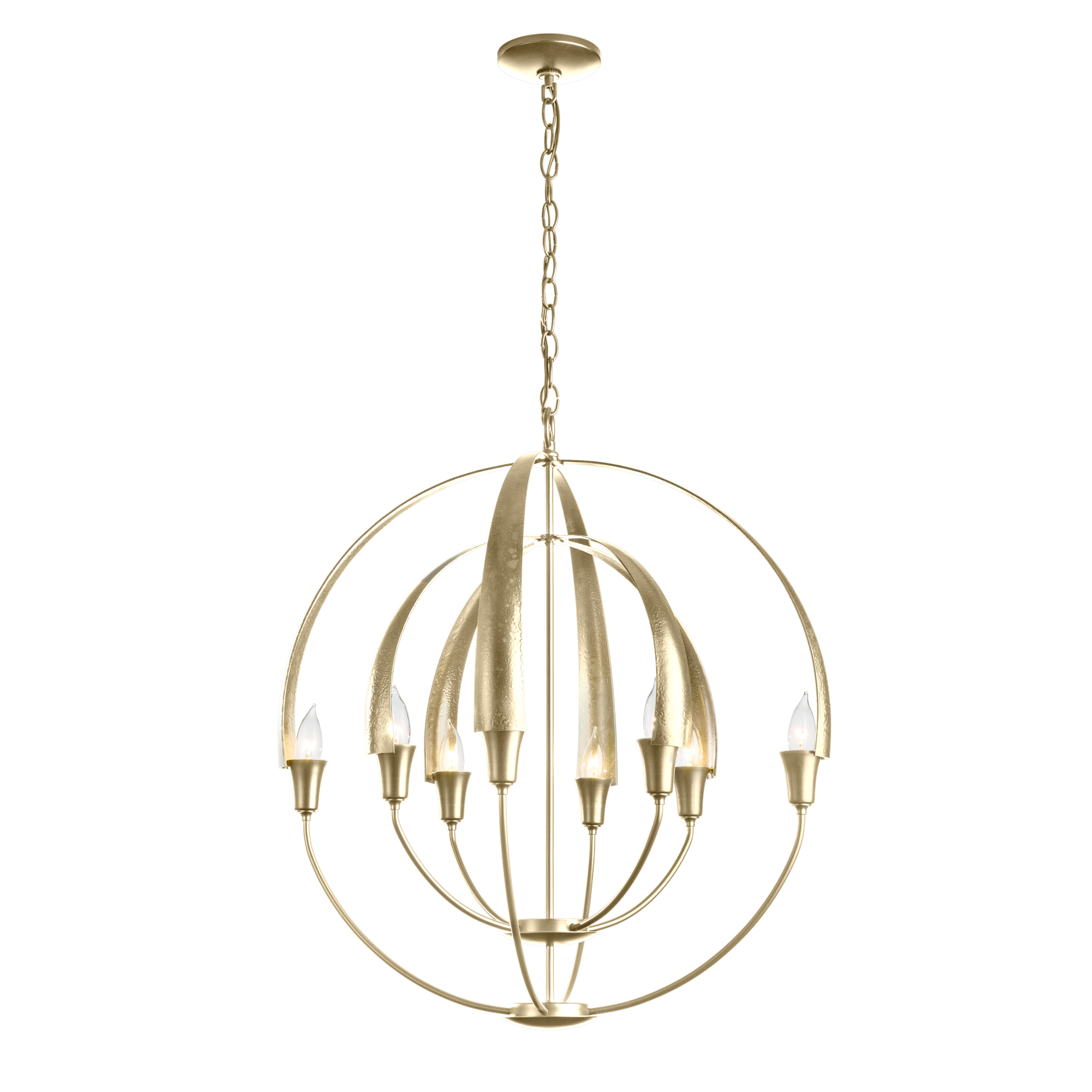 Double Cirque 8 Light 25.4 inch Modern Brass Chandelier Ceiling Light
