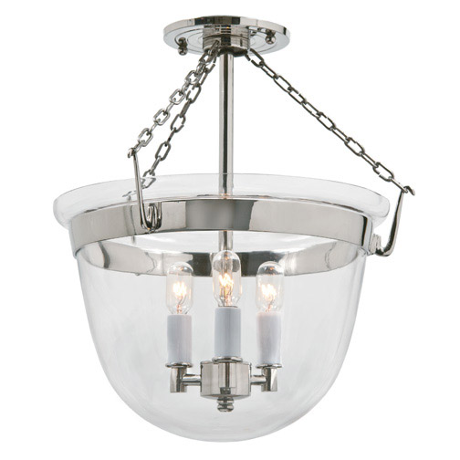 McLean 3 Light 13 inch Polished Nickel Semi-Flush Mount Ceiling Light