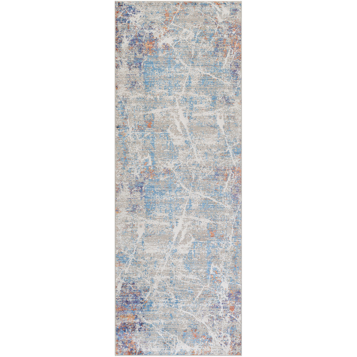 Aisha 60 X 31 inch Sky Blue/Denim/White/Light Gray/Violet Rugs, Rectangle