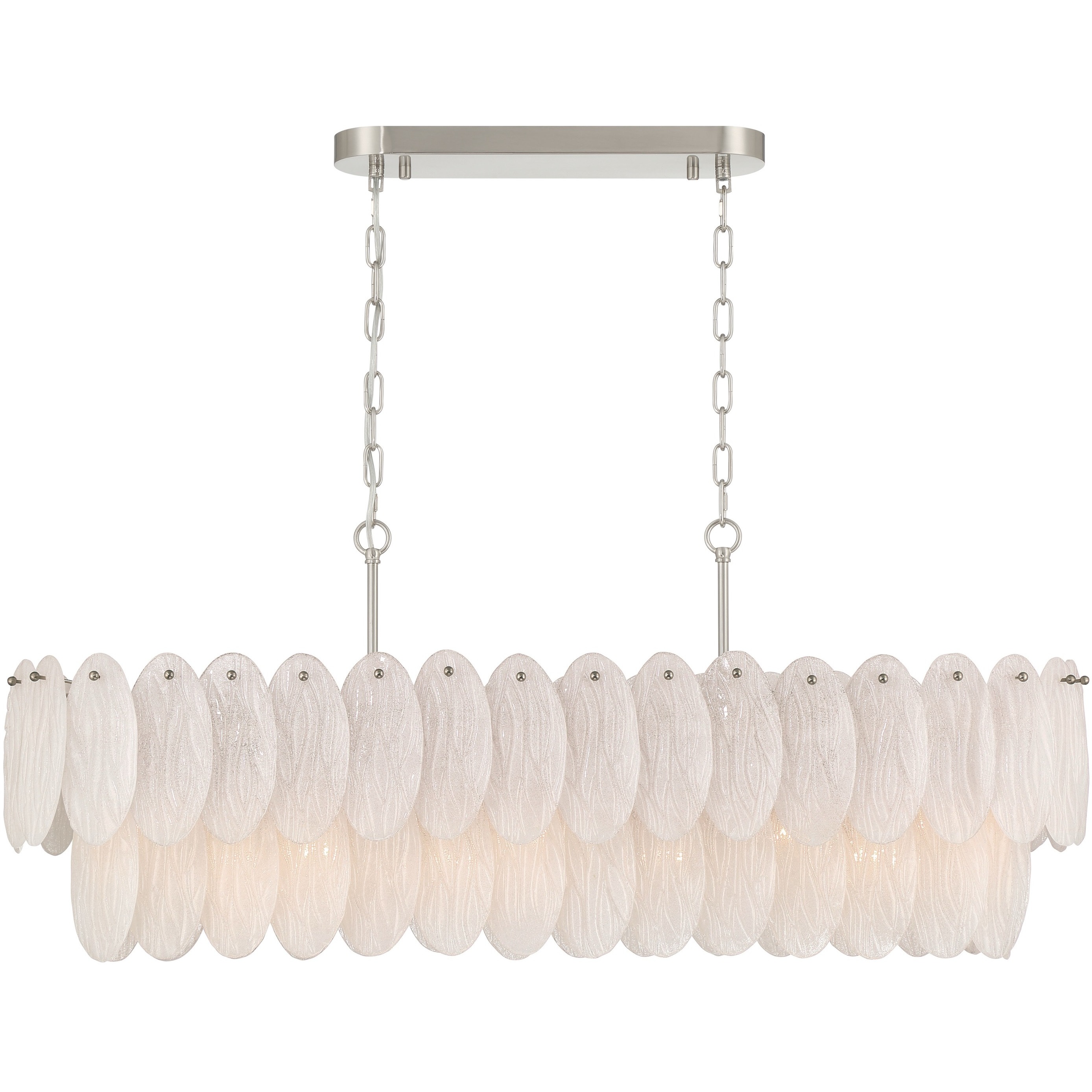 Serena 9 Light 43.38 inch Satin Nickel Linear Island Pendant Ceiling Light