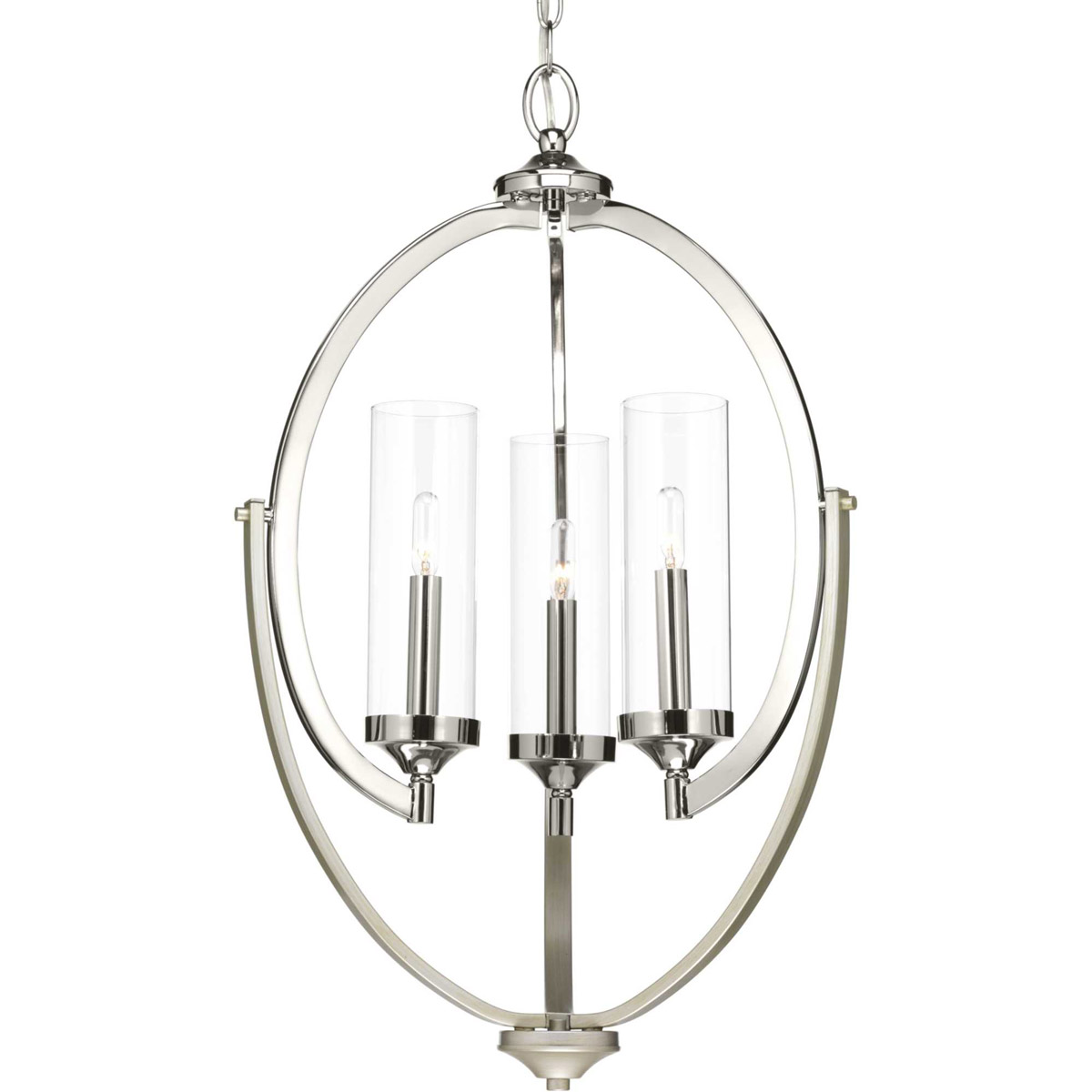 Evoke 3 Light 17.63 inch Polished Nickel Chandelier Ceiling Light, Design Series