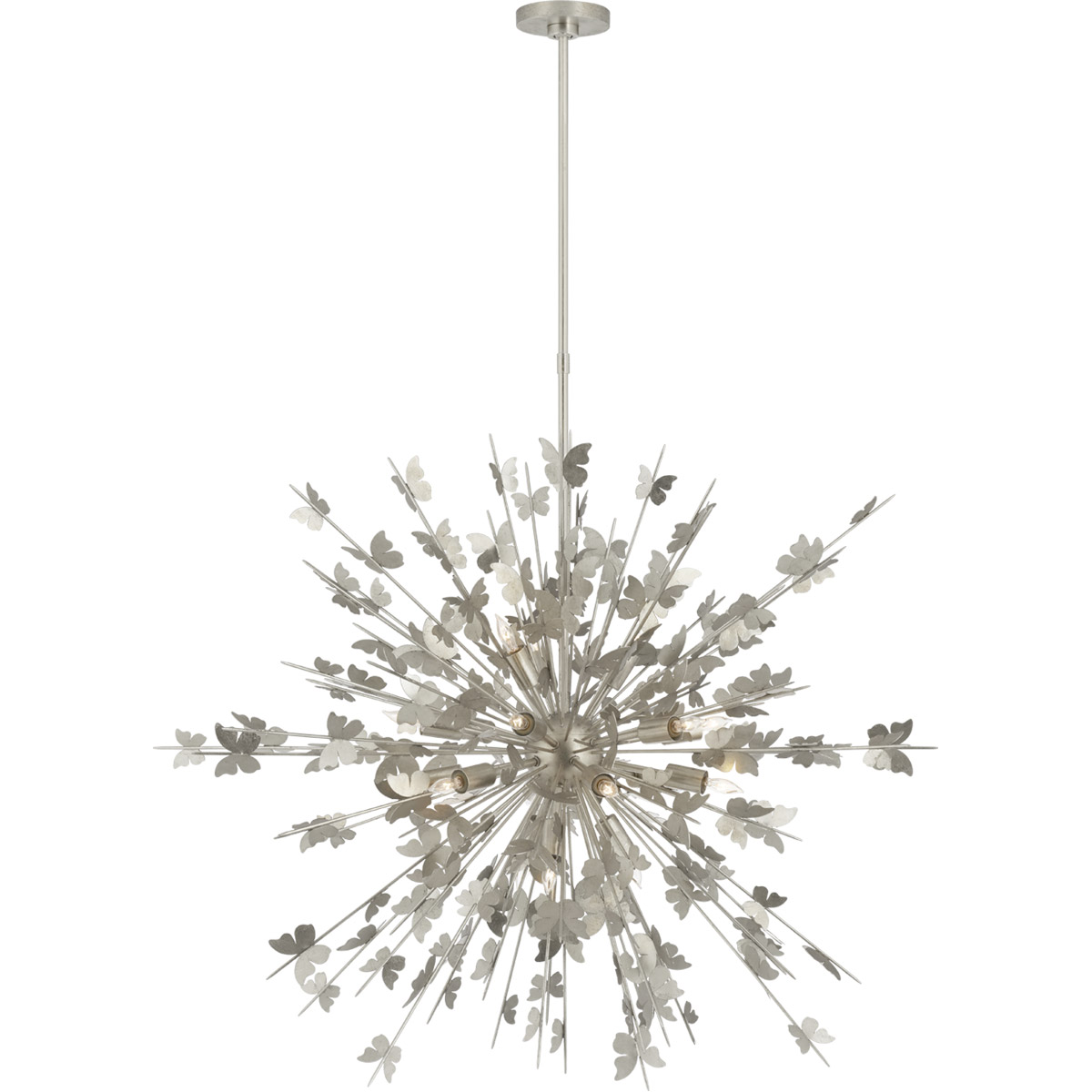 Julie Neill Farfalle 18 Light 40 inch Burnished Silver Leaf Chandelier Ceiling Light, Large