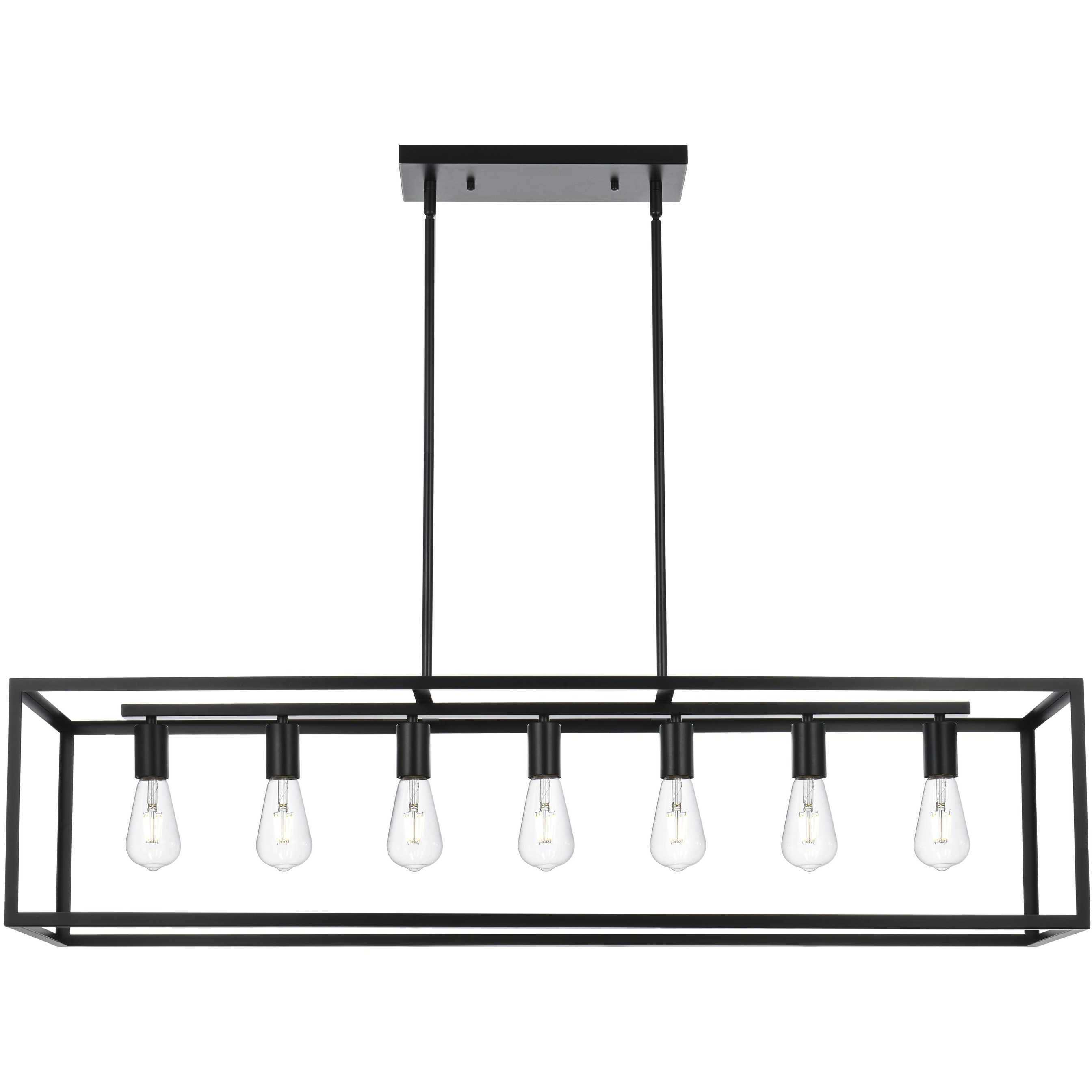Judah 7 Light 47 inch Black Linear Pendant Ceiling Light