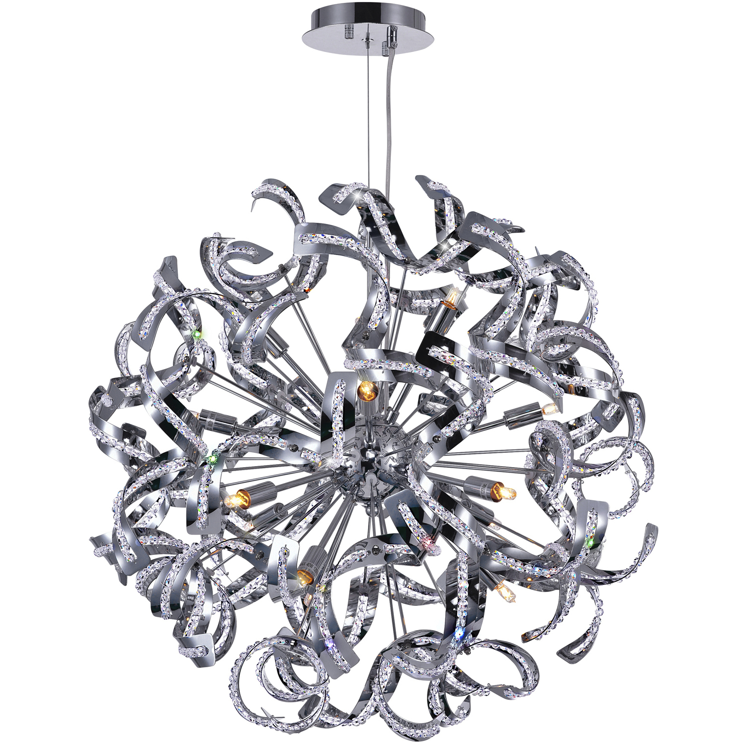 Swivel 14 Light 22 inch Chrome Chandelier Ceiling Light