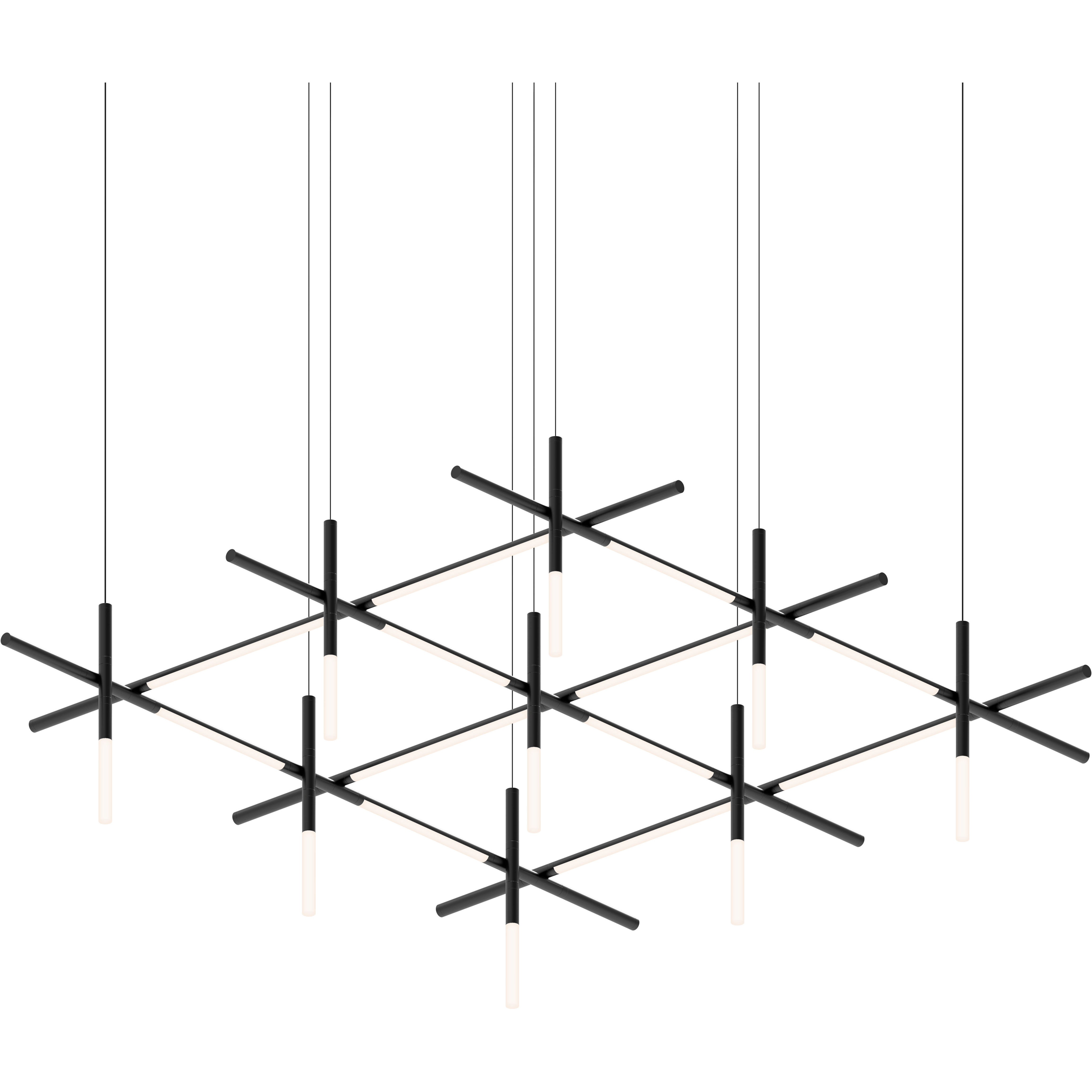 Labyrinth LED 74.25 inch Satin Black Chandelier Ceiling Light