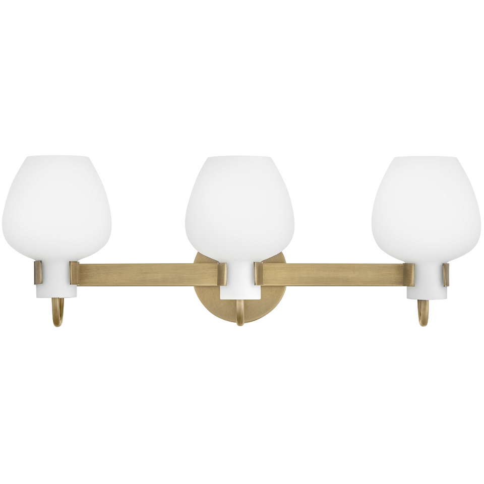 Sylvie 3 Light 24 inch Heritage Brass Bath Light Wall Light