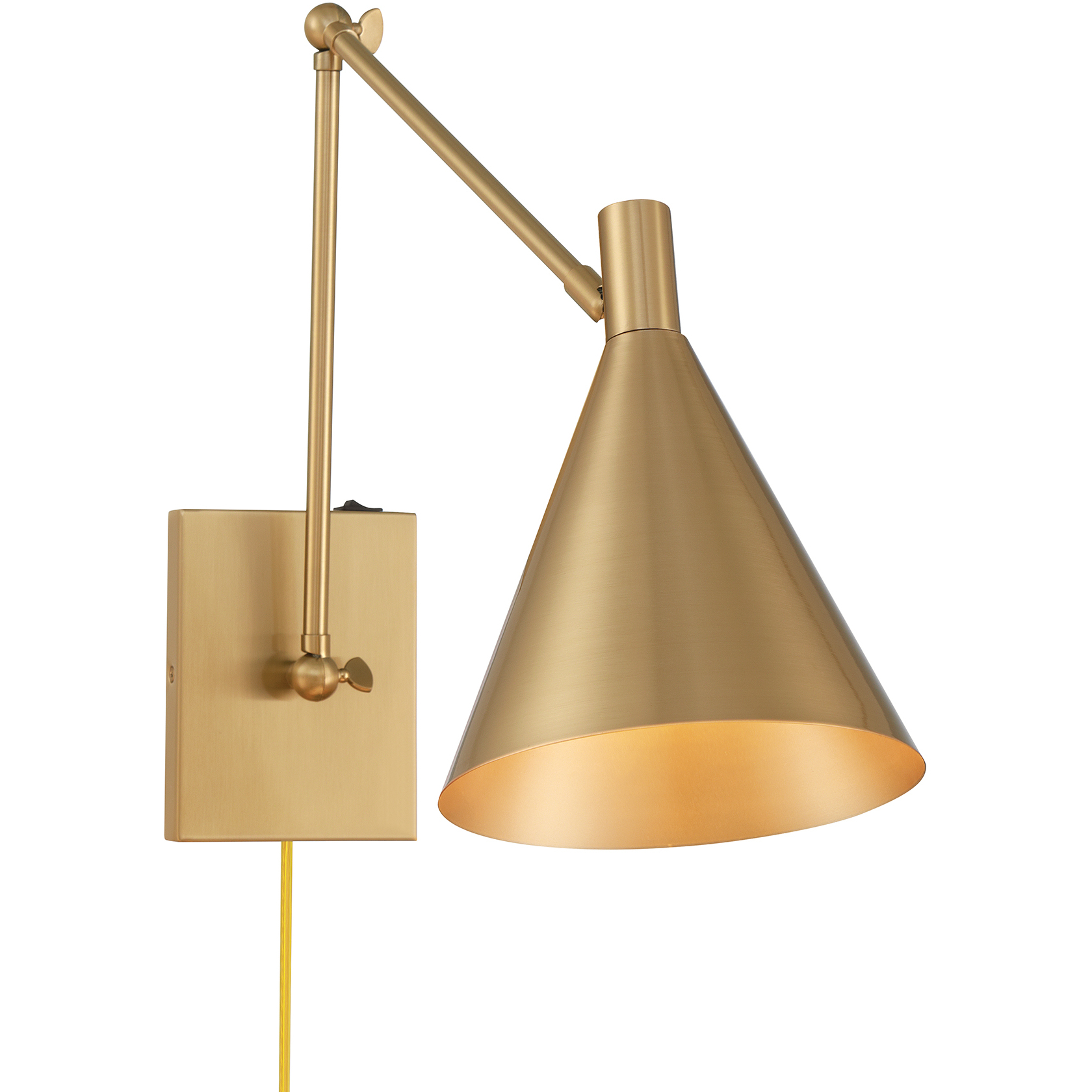 Pharos 60.00 watt Noble Brass Adjustable Wall Sconce Wall Light