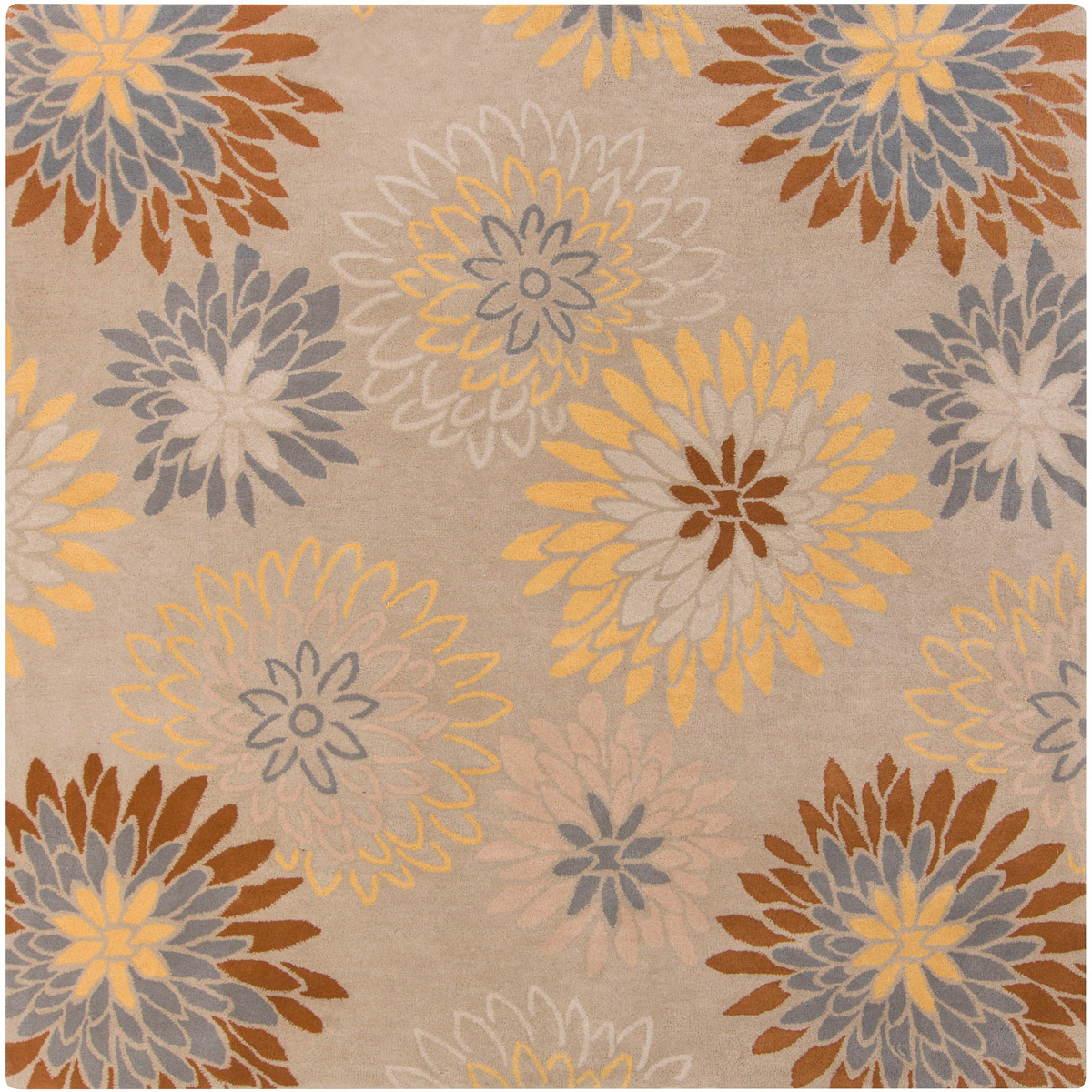 Athena 117 X 117 inch Gray and Green Area Rug, Wool