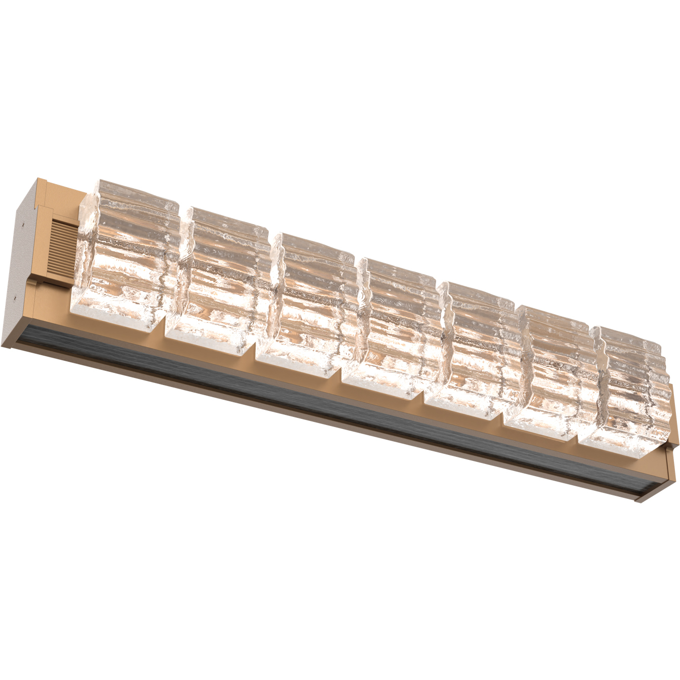 Tessera LED 24.8 inch Novel Brass with Dark Oak Vanity Light Wall Light in 2700K LED, Wave Cast, Medium