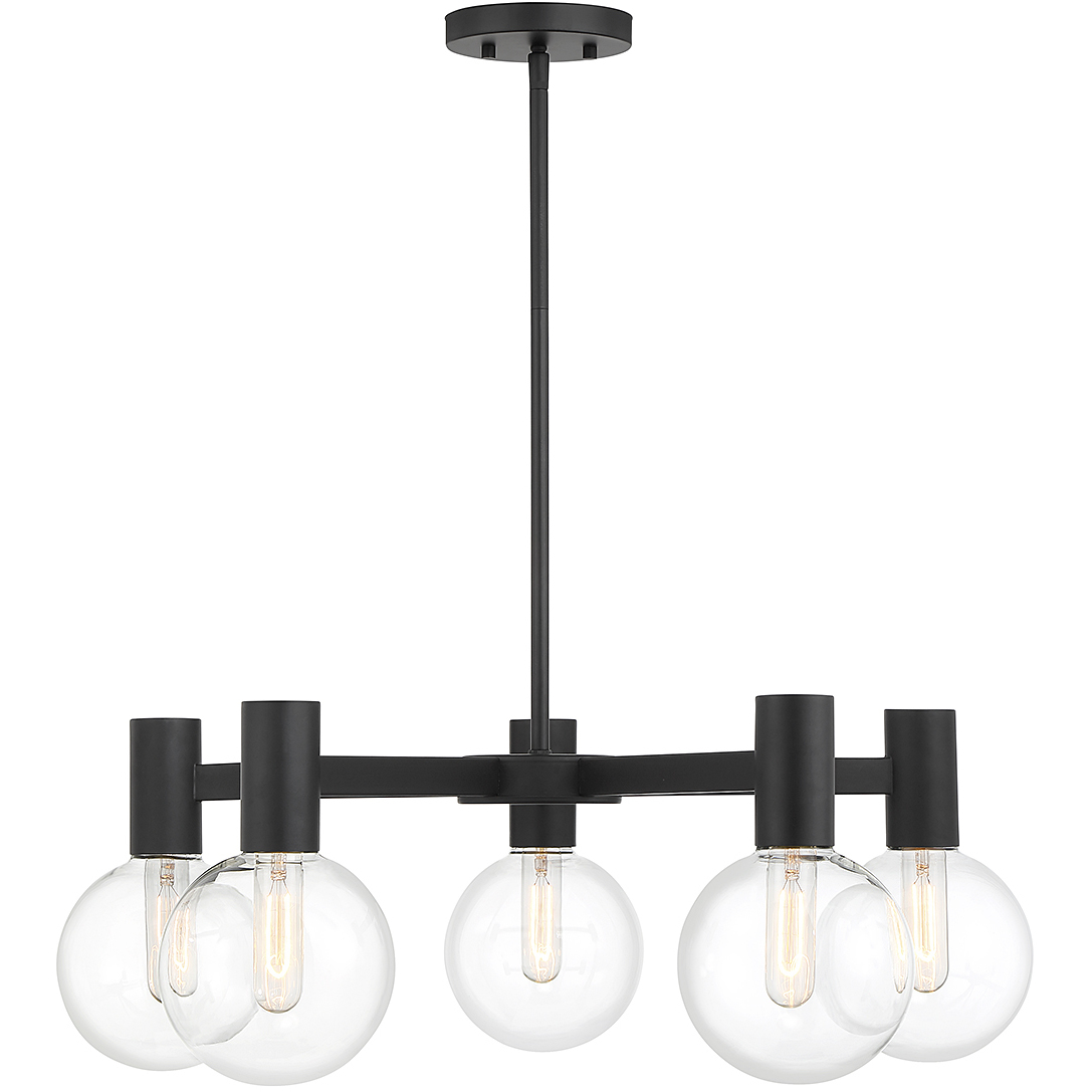 Wright 5 Light 28 inch Matte Black Chandelier Ceiling Light