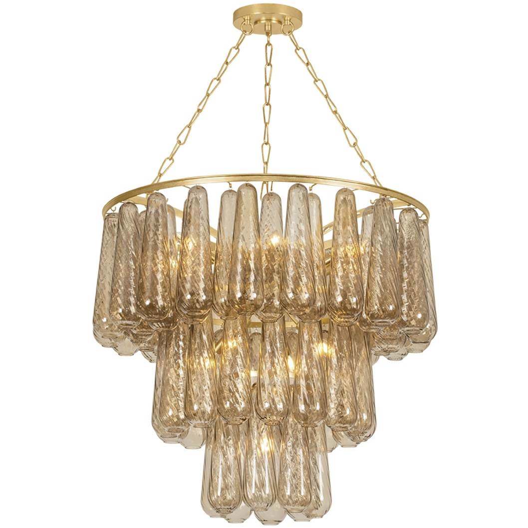 Milos 11 Light 35.5 inch Vintage Gold Leaf Chandelier Ceiling Light