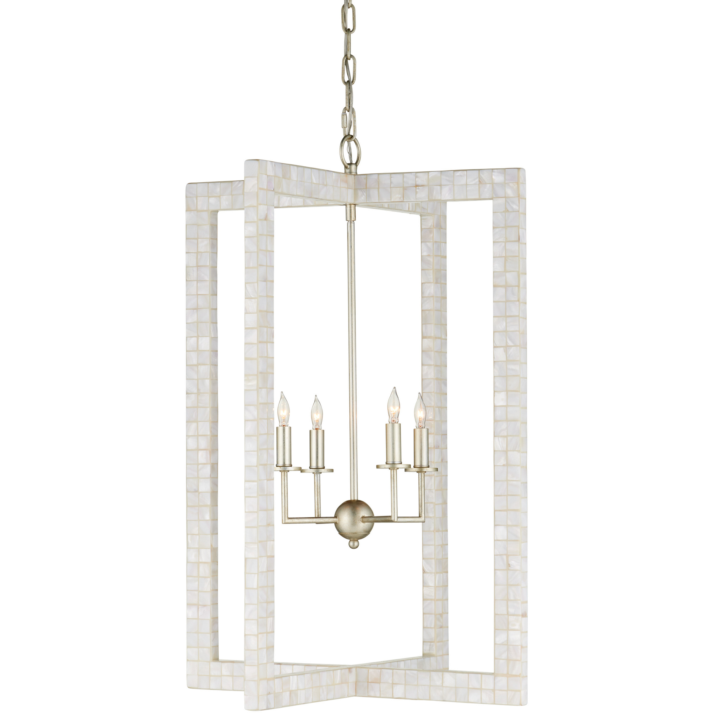 Arietta 4 Light 22 inch Contemporary Silver Leaf Chandelier Ceiling Light