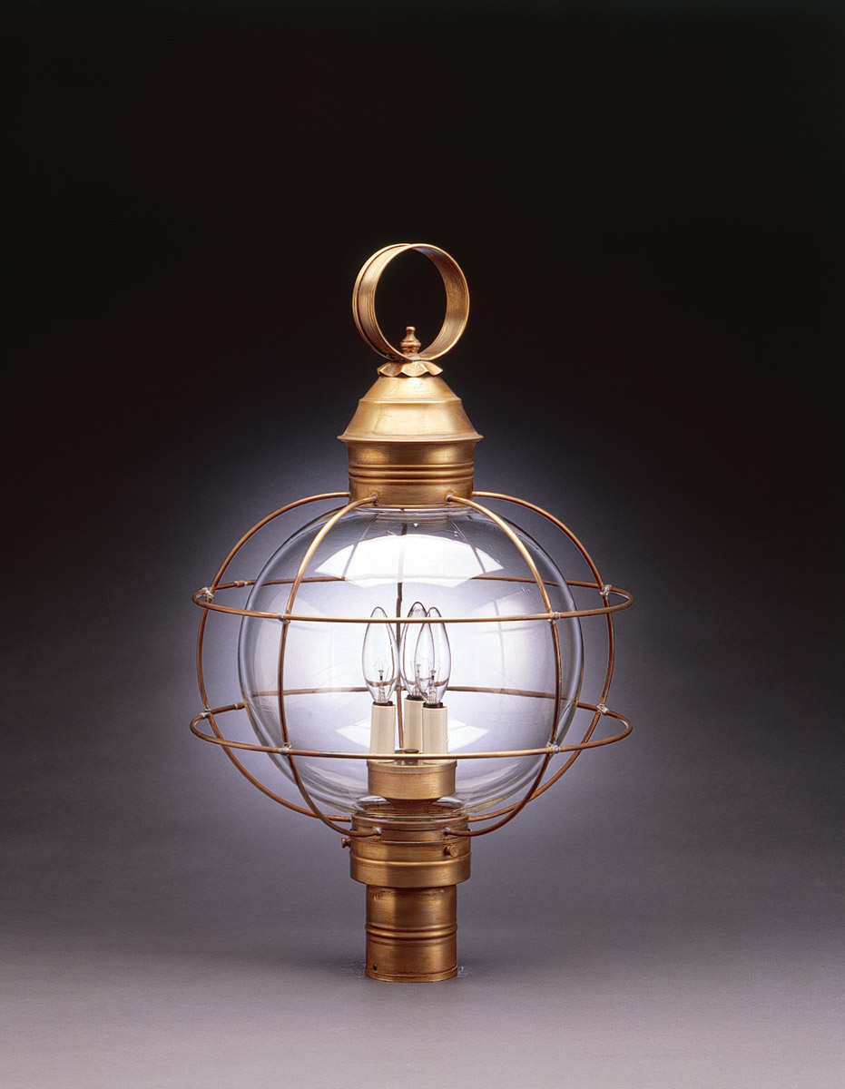 Round Onion 1 Light 25 inch Verdi Gris Post Lamp in Clear Seedy Glass, One 75W Medium