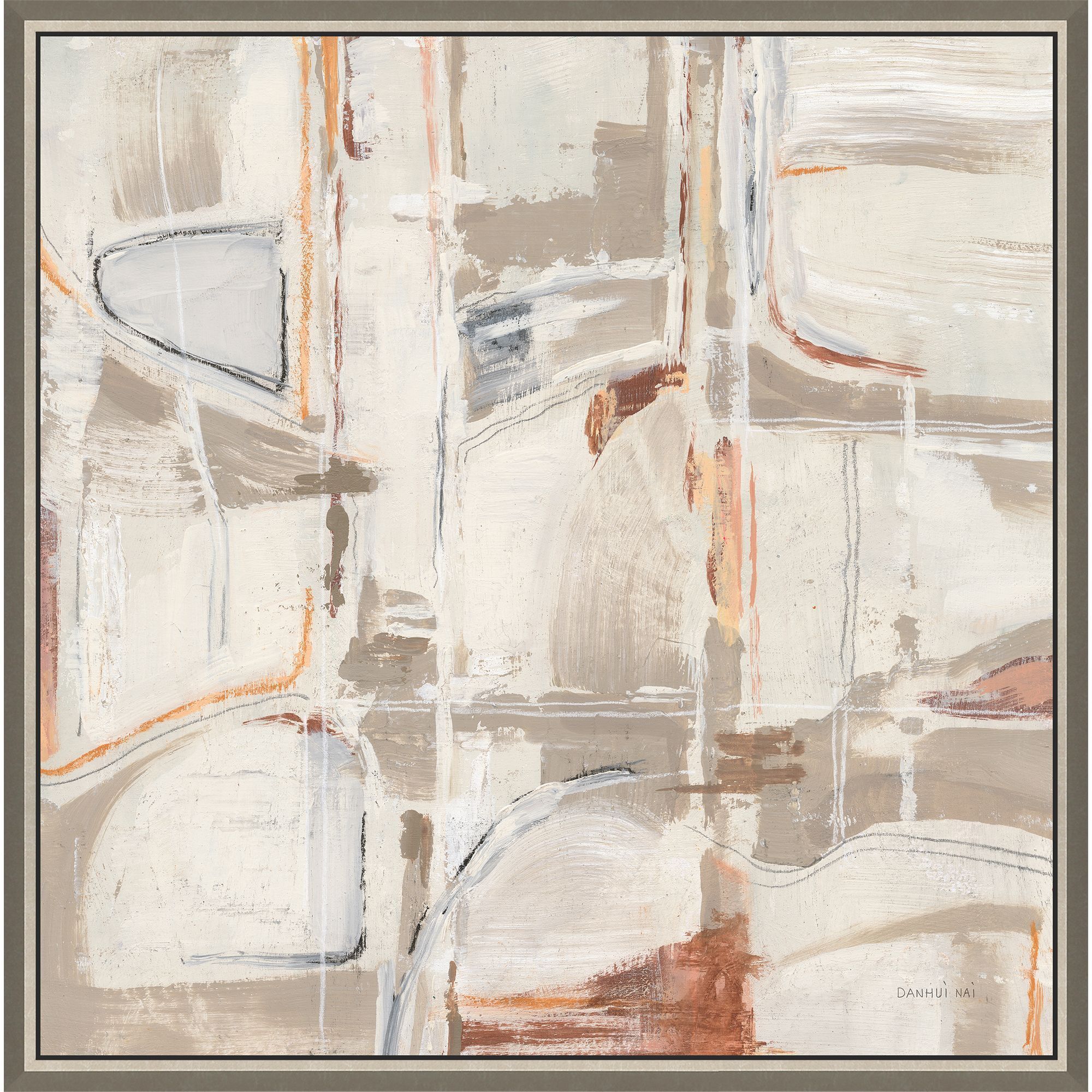 Paragon Gray and Beige and Rust and Neutral Canvas