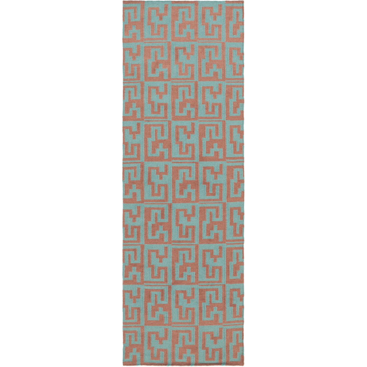Frontier 96 X 30 inch Dark Brown, Teal Rug