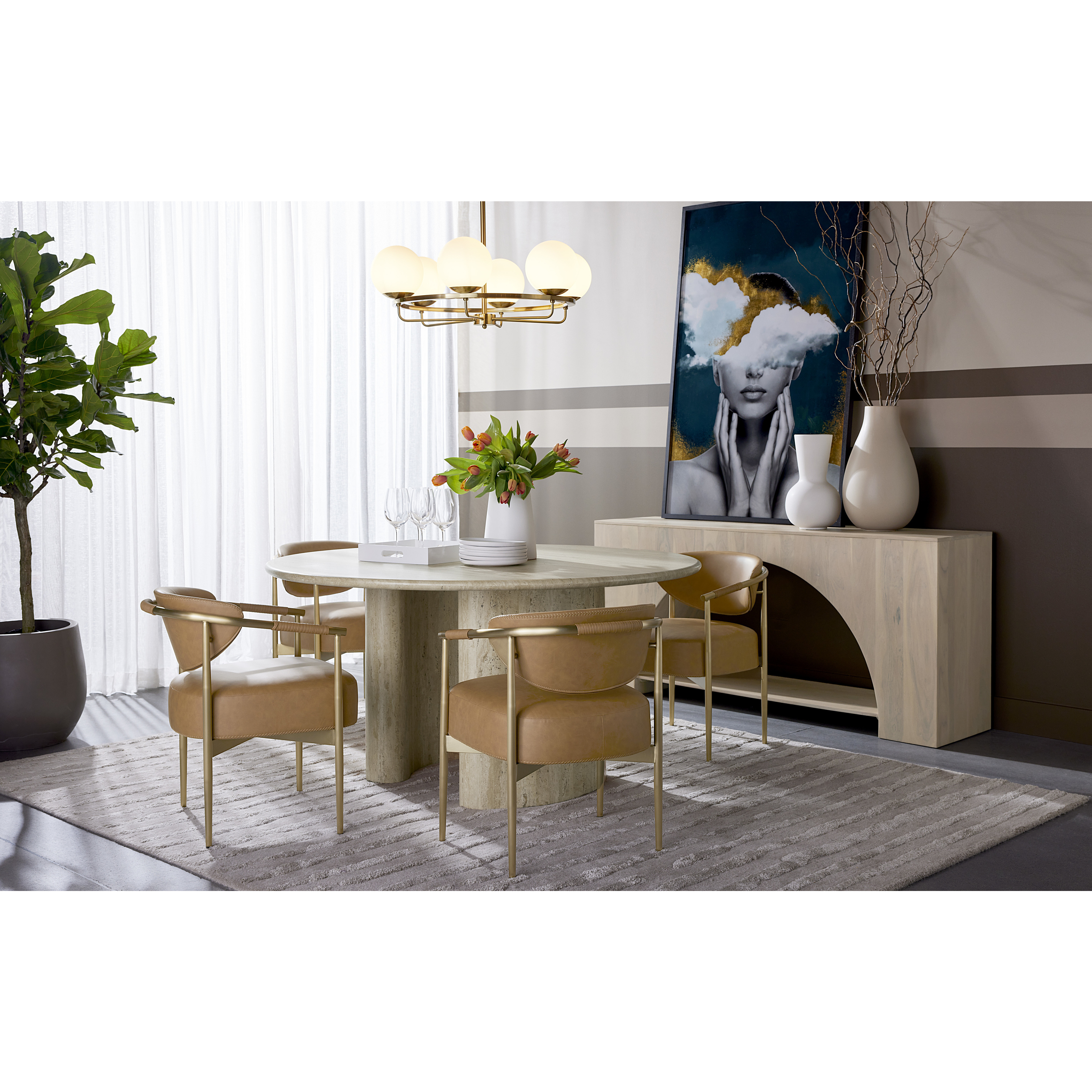 Eliora 6 Light White / Brass Chandelier Ceiling Light