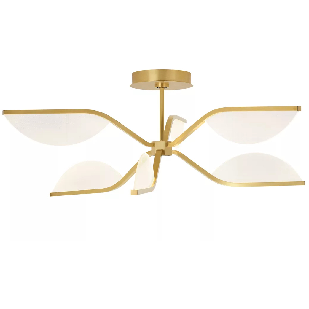 Sean Lavin Belterra LED Natural Brass Flushmount/Chandelier Ceiling Light, Integrated LED