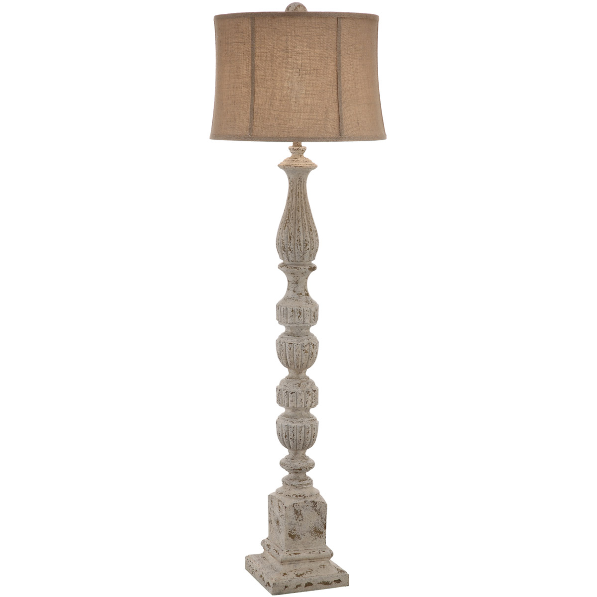 Bierstadt 65 inch 150.00 watt Aged White Floor Lamp Portable Light