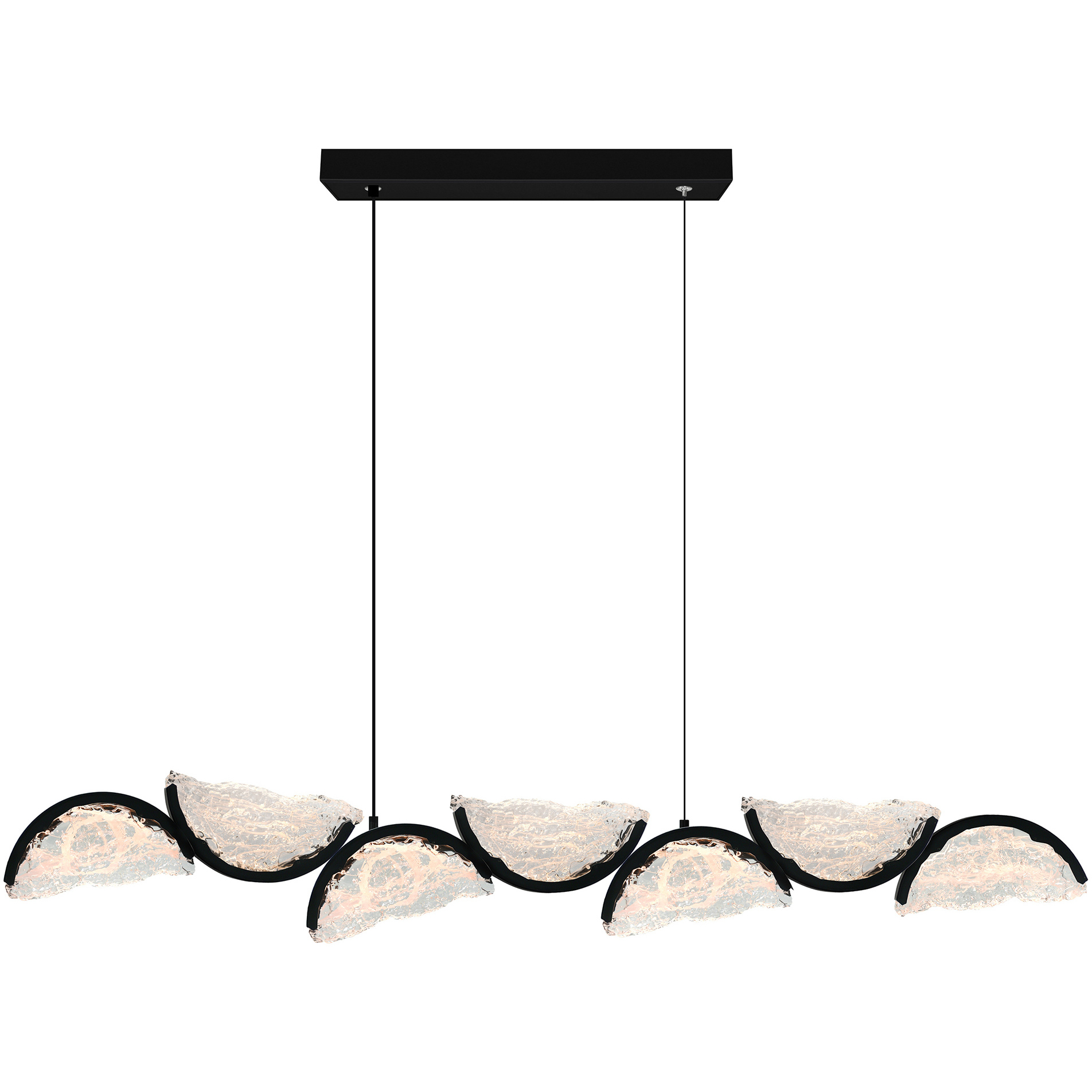 Moon LED 54 inch Black Chandelier Ceiling Light