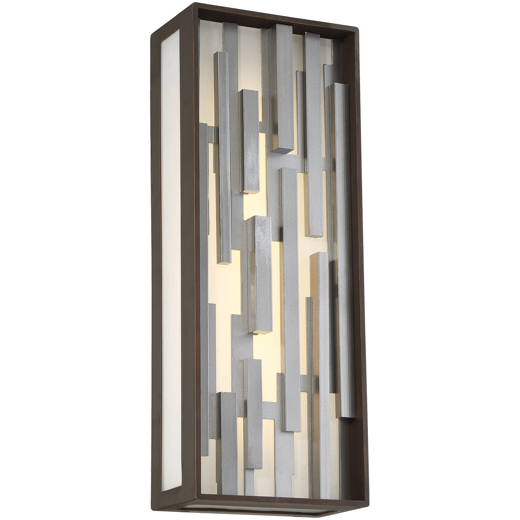 Bars LED 17 inch Bronze W/Silver Pocket Lantern, Outdoor
