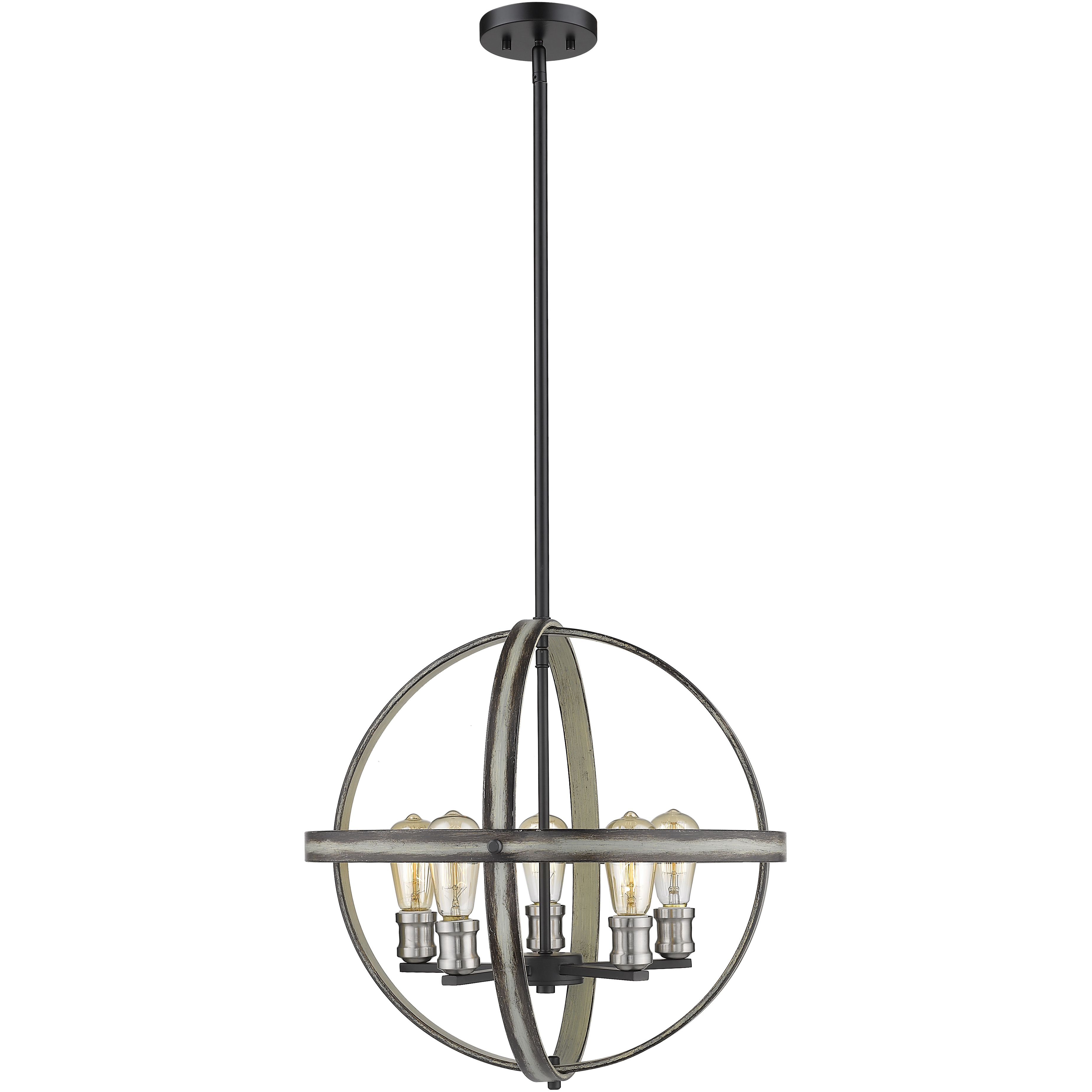 Kirkland 5 Light 20 inch Ashen Barnboard Chandelier Ceiling Light