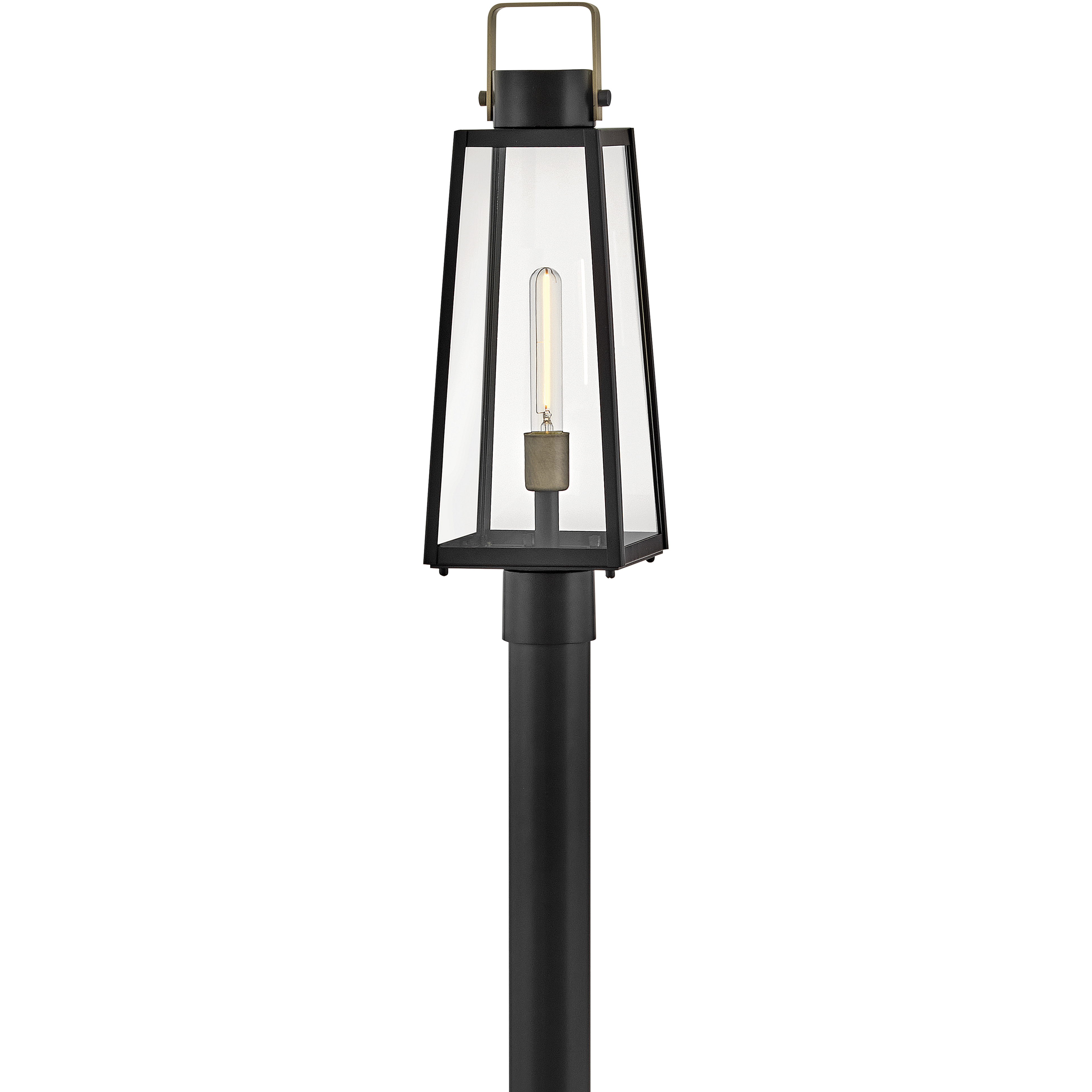 Hugh 1 Light 22 inch Black with Burnished Bronze Outdoor Post Mount