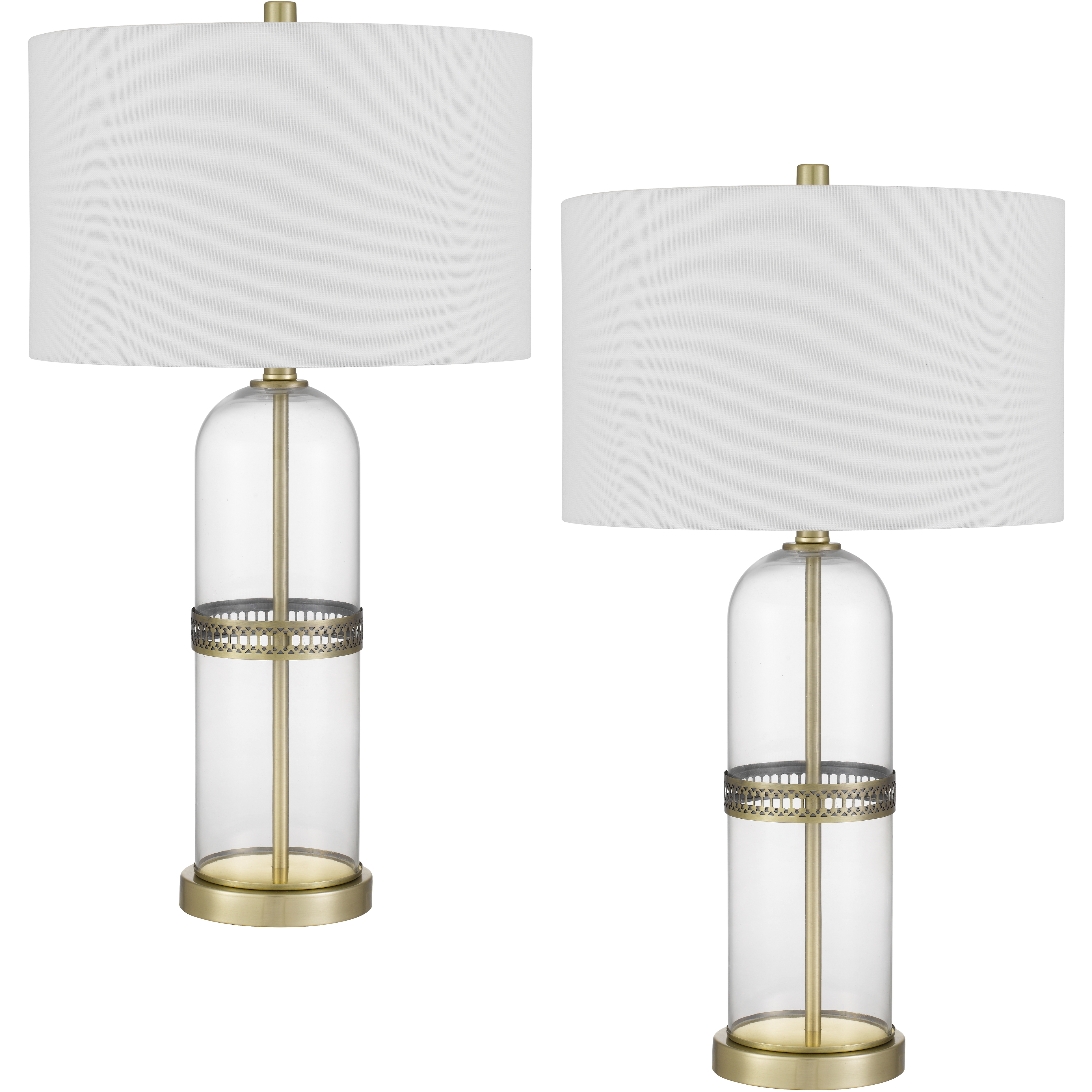 Lenoir 28 inch 150.00 watt Antique Brass and Glass Table Lamp Portable Light, Bullet Shaped