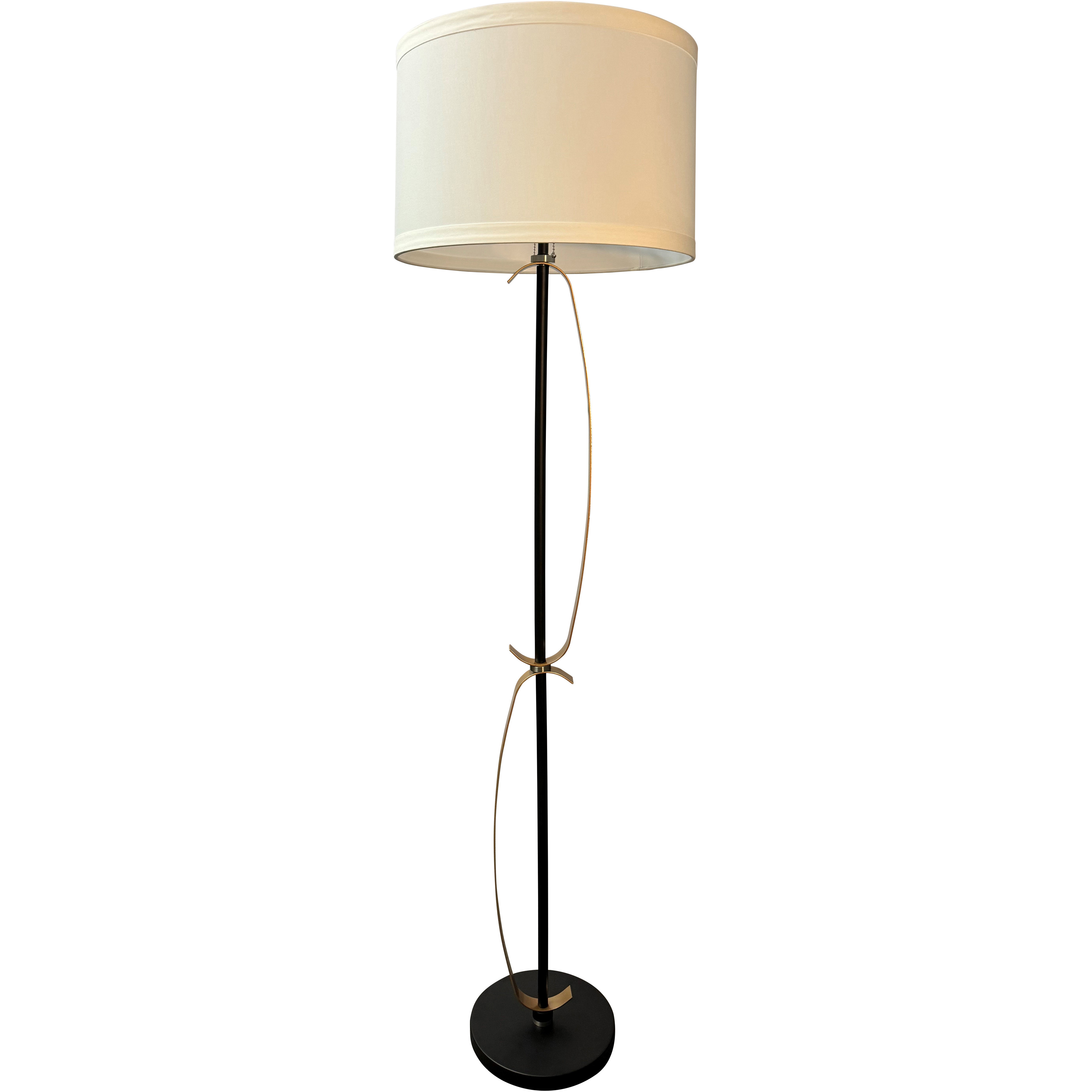Lyndon 65 inch 100.00 watt Black and Heritage Gold Floor Lamp Portable Light