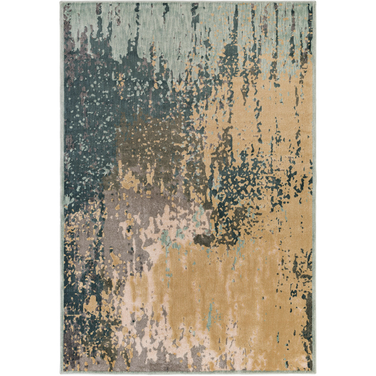 Serene 35 X 22 inch Neutral and Brown Area Rug, Polyester and Polypropylene 