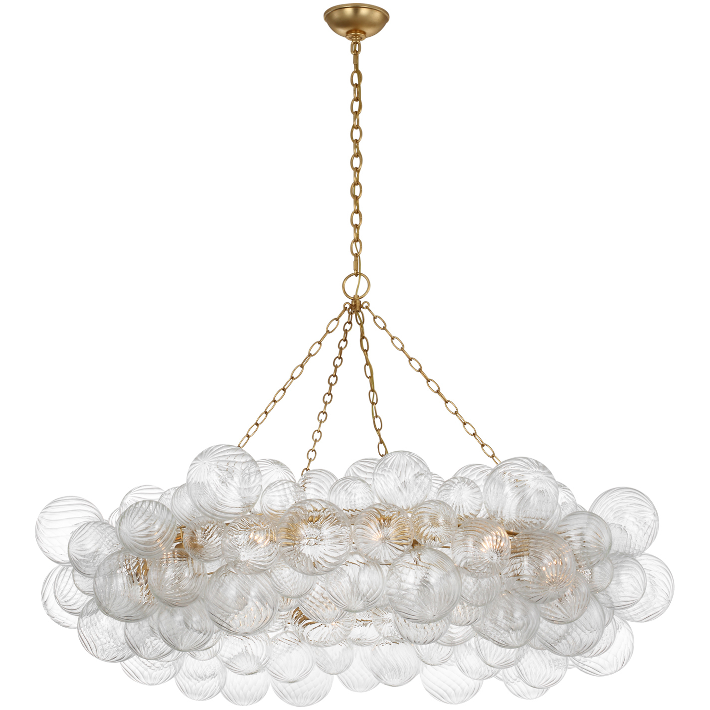 Julie Neill Talia LED 53.5 inch Gild and Clear Swirled Glass Ring Chandelier Ceiling Light