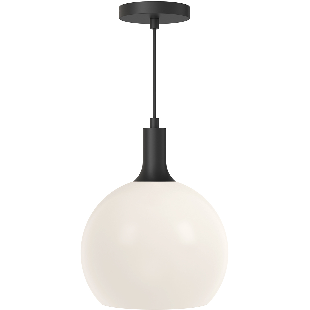 Alora Mood Castilla 1 Light 9.88 inch Matte Black Pendant Ceiling Light in Matte Opal Glass