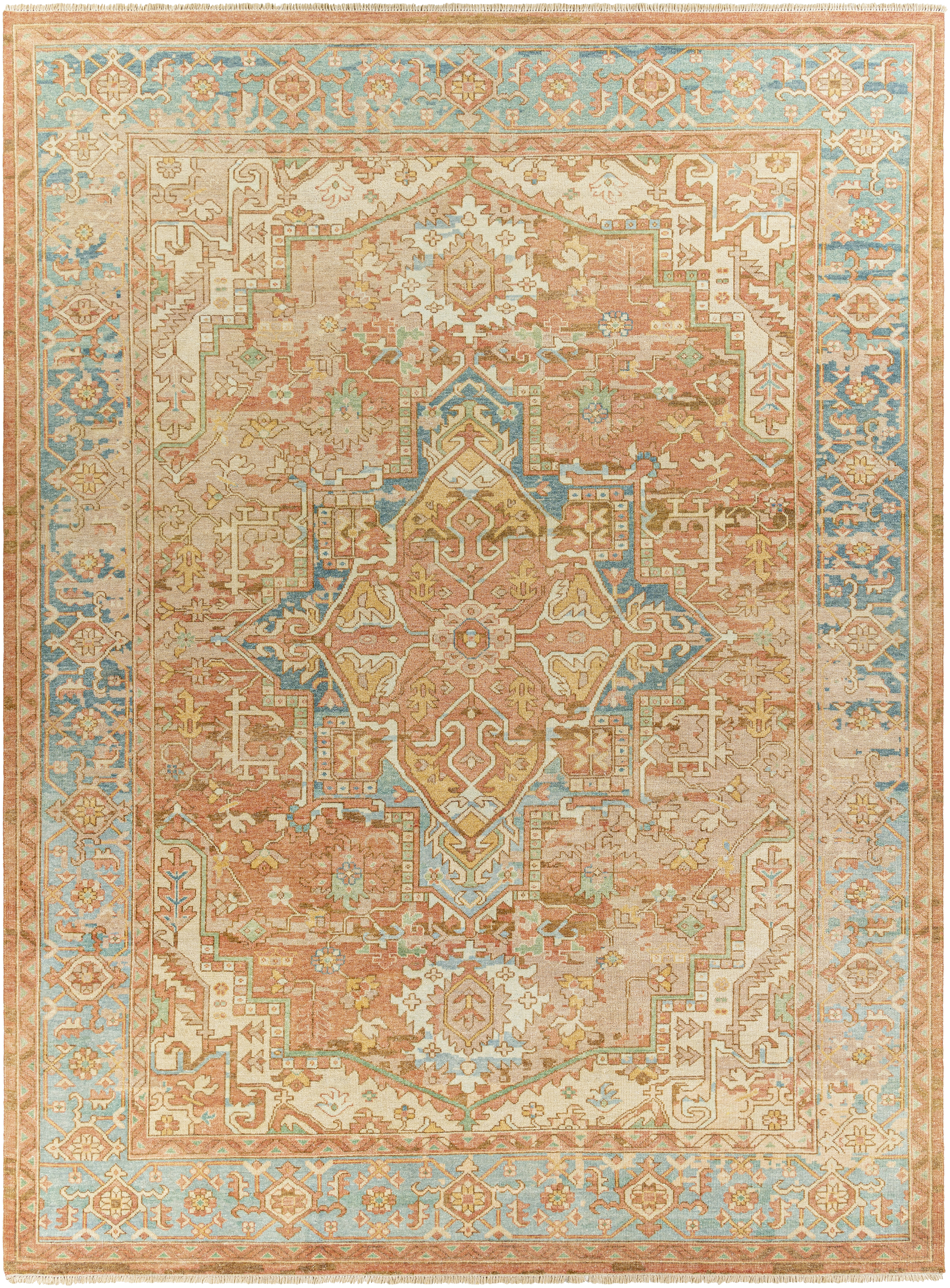 Hamadan 144 X 108 inch Brick Red Rug, Rectangle