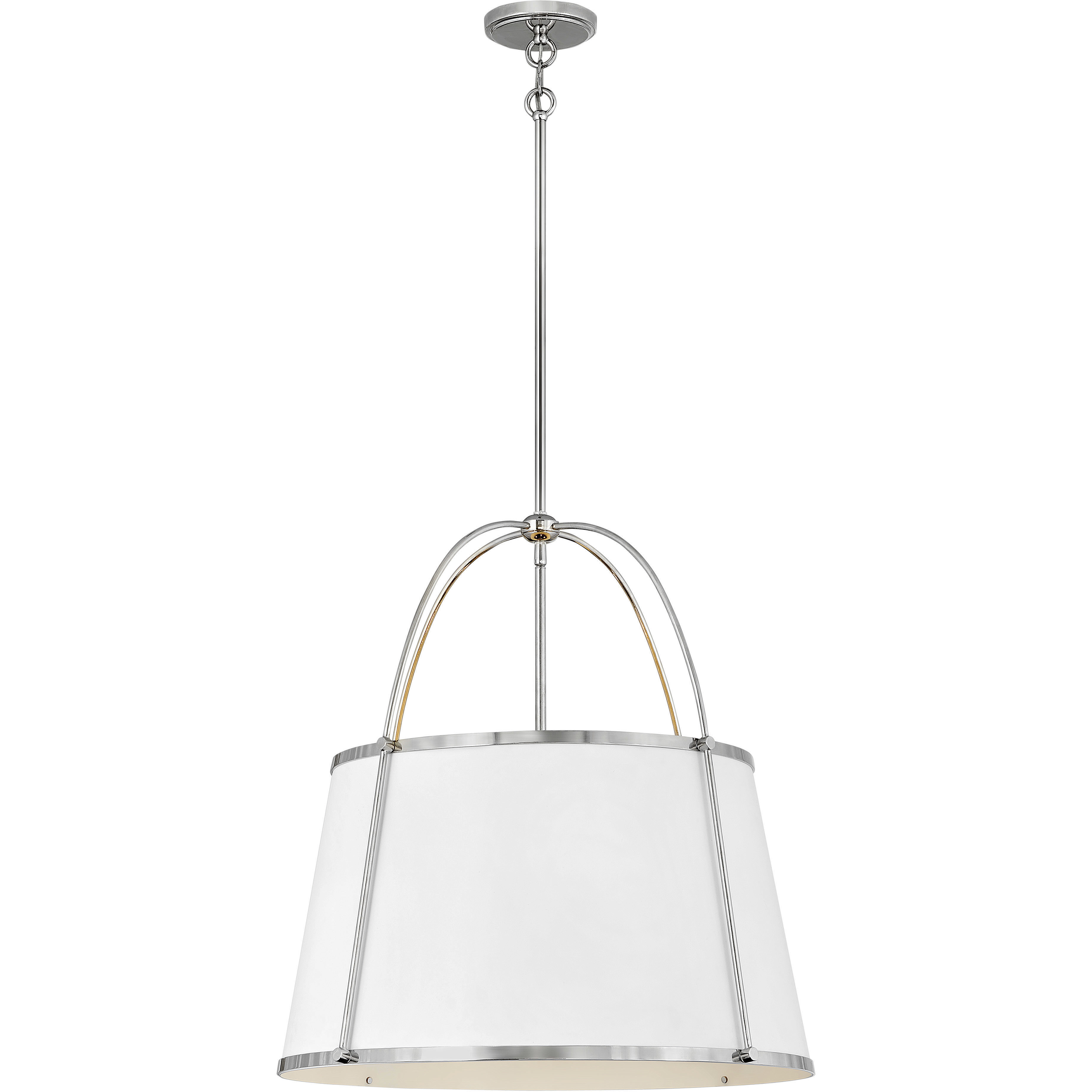 Clarke 4 Light 24.5 inch Polished Nickel with Matte White Indoor Chandelier Ceiling Light