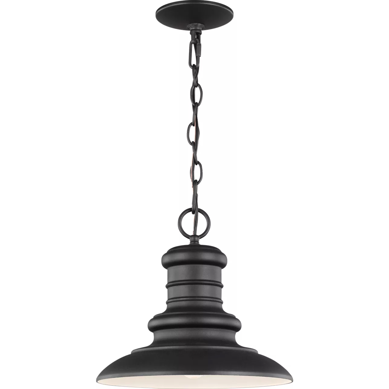 Redding Station 1 Light 12 inch Textured Black Outdoor Pendant