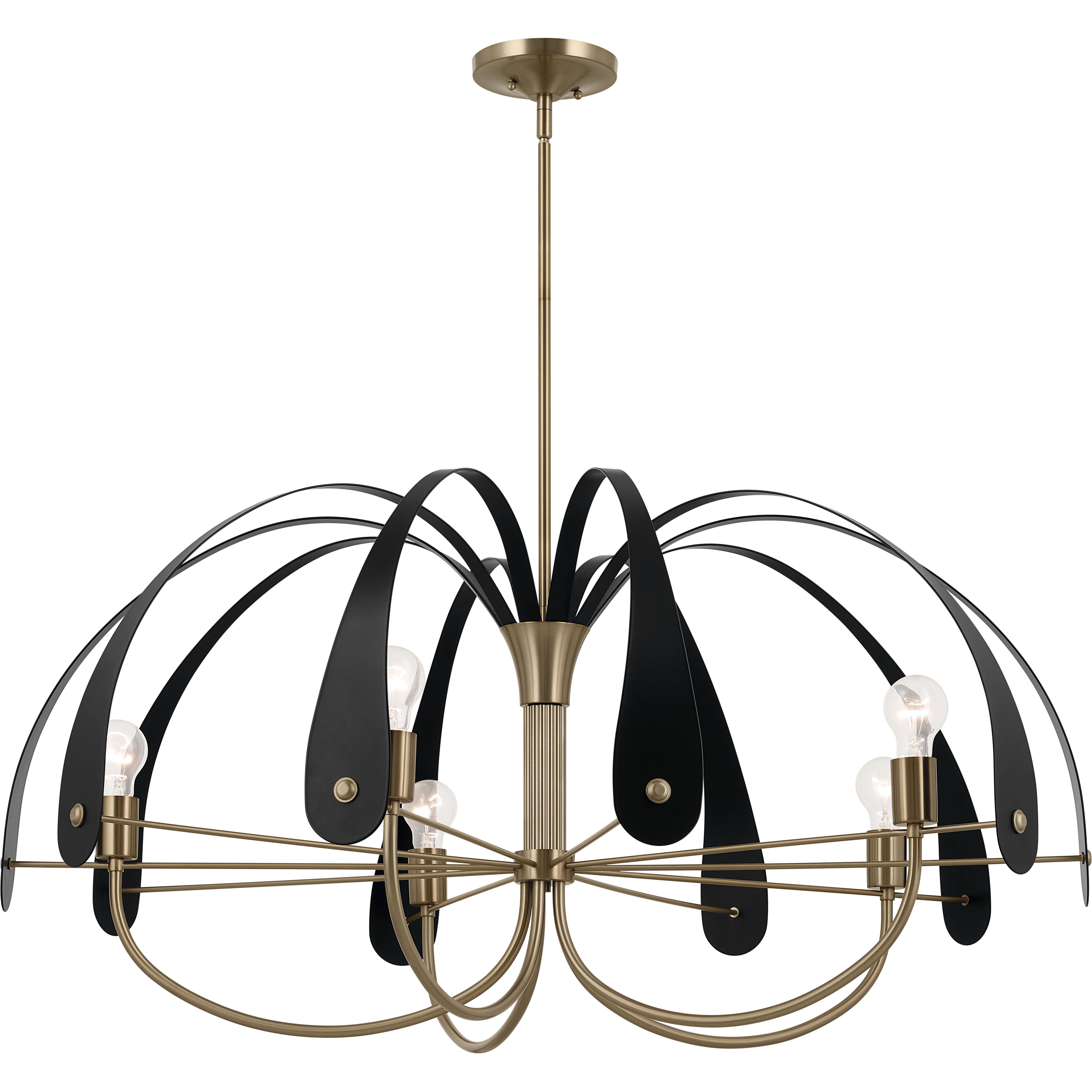Petal LED 42.5 inch Champange Bronze with Black or White Chandelier Ceiling Light