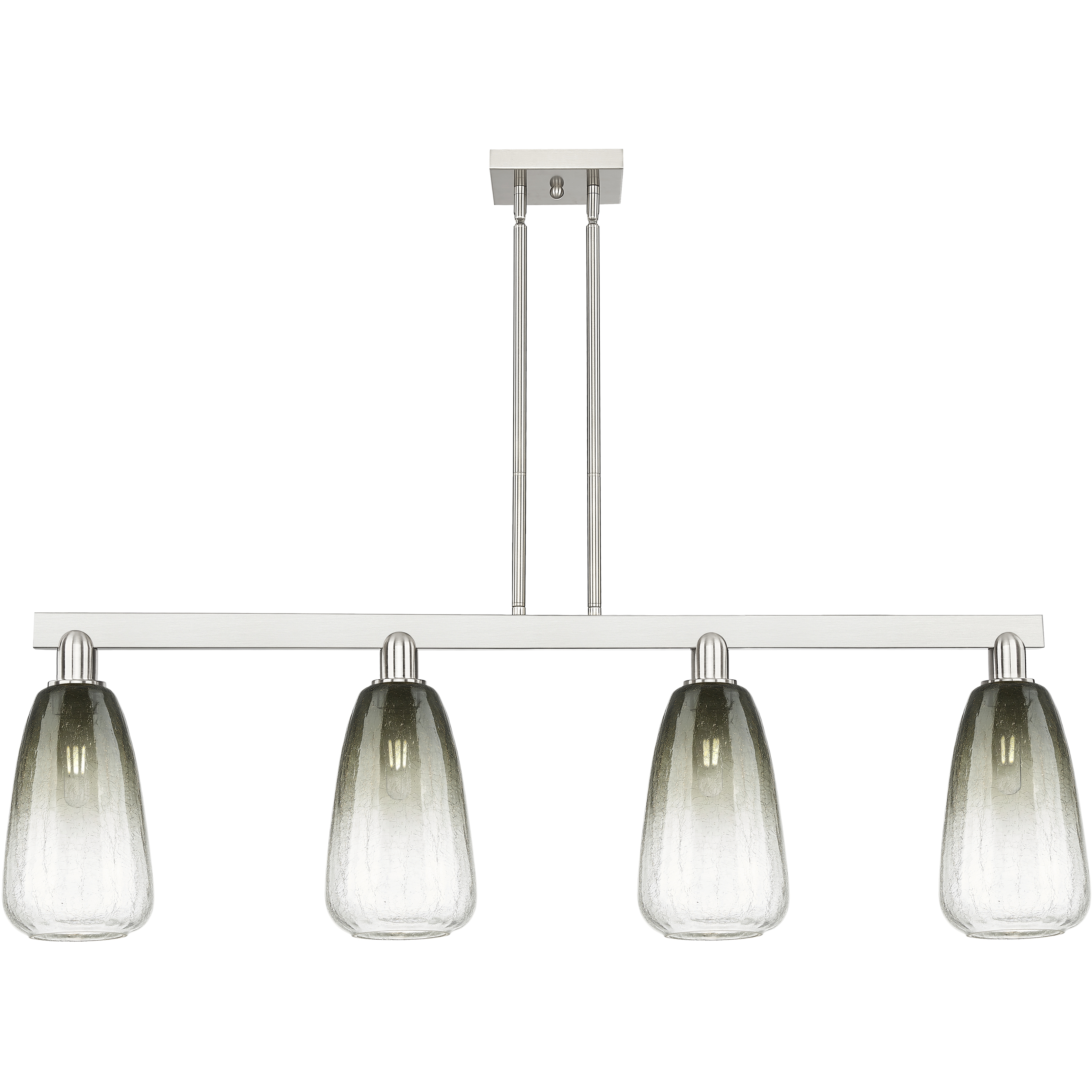 Brookhaven Almond Island Light Ceiling Light in Brushed Satin Nickel, Slate Glass