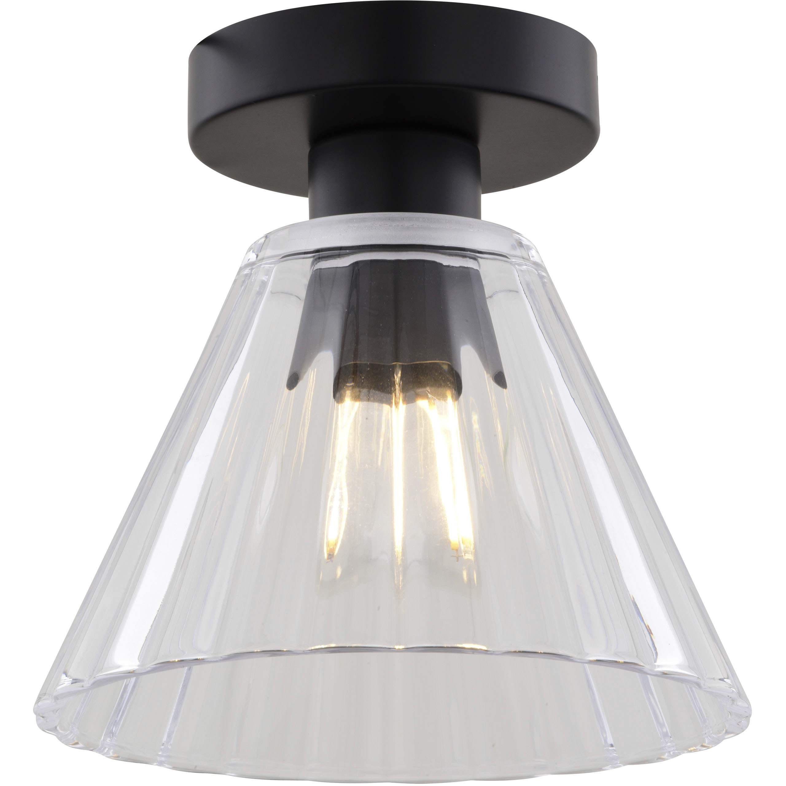 Dalton 1 Light 8 inch Matte Black Flush Mount Ceiling Light