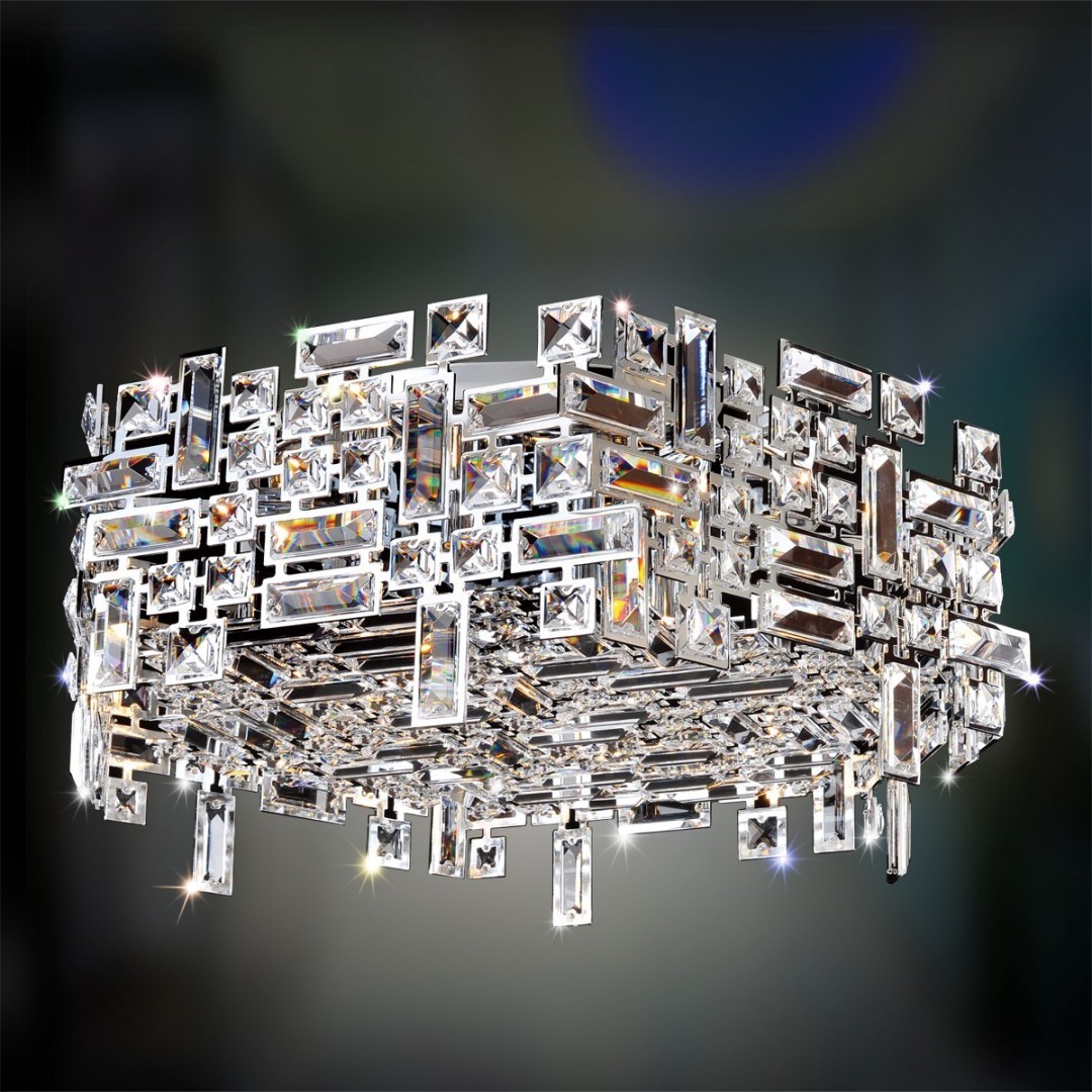 Vermeer 6 Light 24 inch Chrome Flush Mount Ceiling Light in Firenze Clear