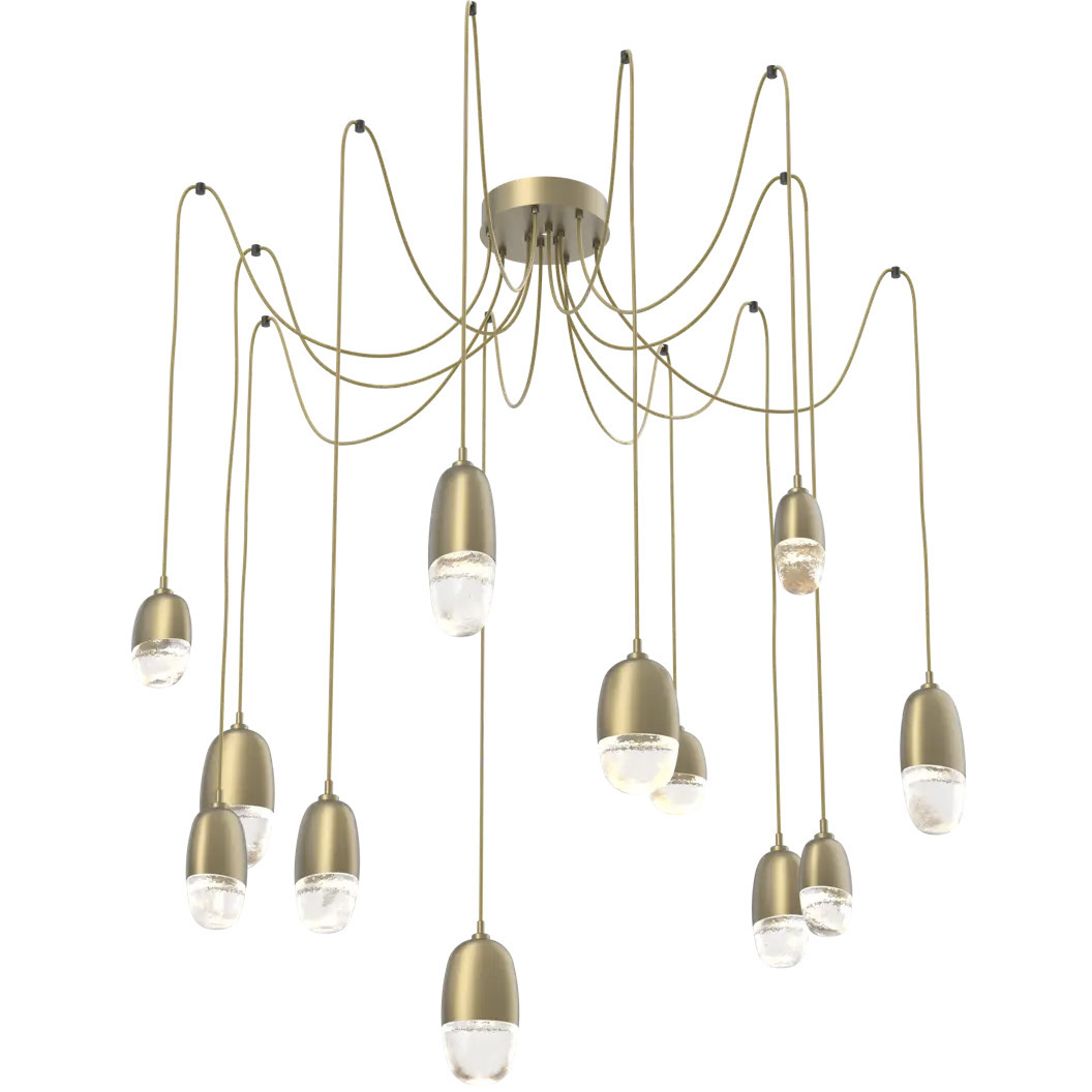 Pebble LED 14.3 inch Matte Black Swag Multi-Pendant Ceiling Light in 3000K LED
