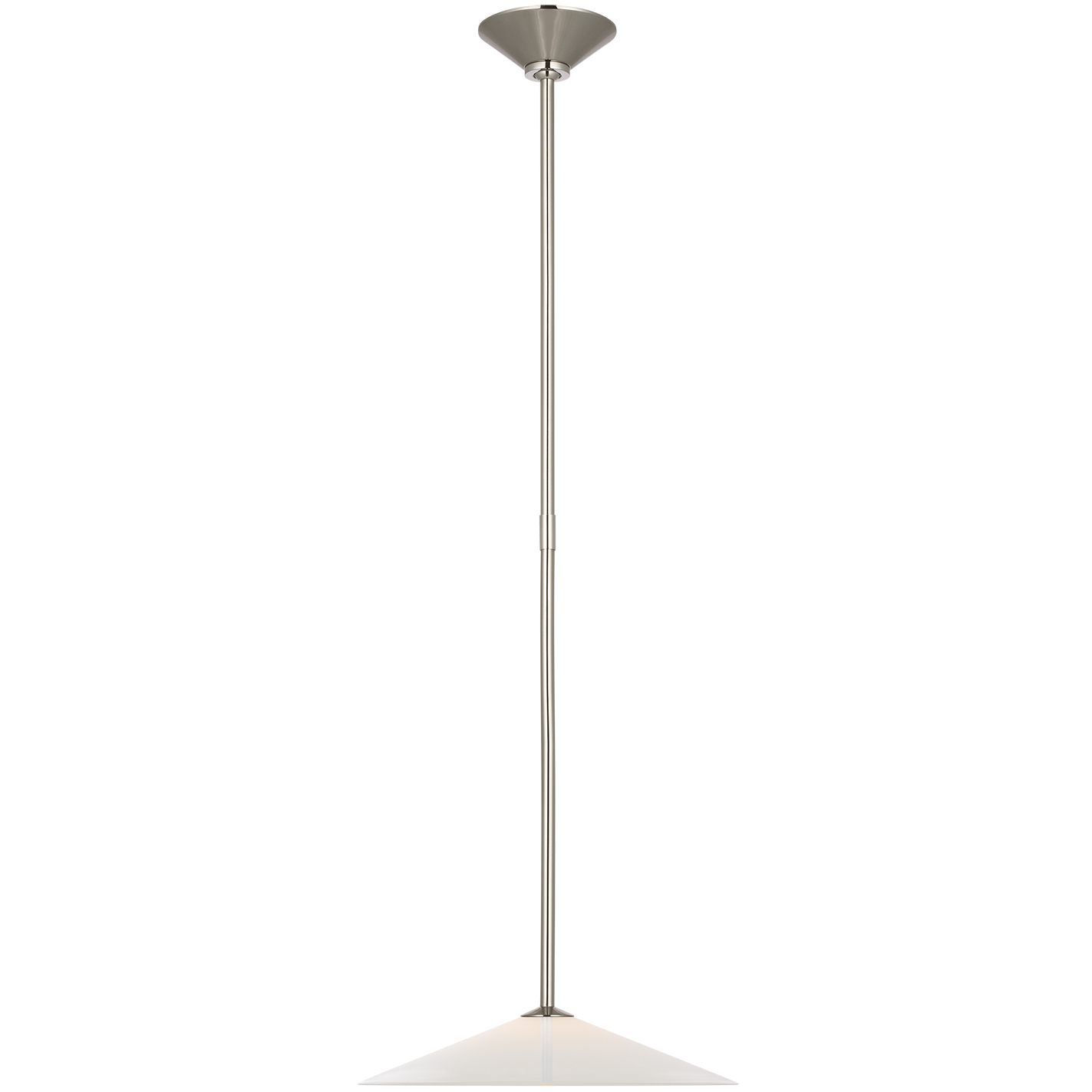 Amber Lewis Ponce LED 13 inch Polished Nickel Pendant Ceiling Light in White Glass