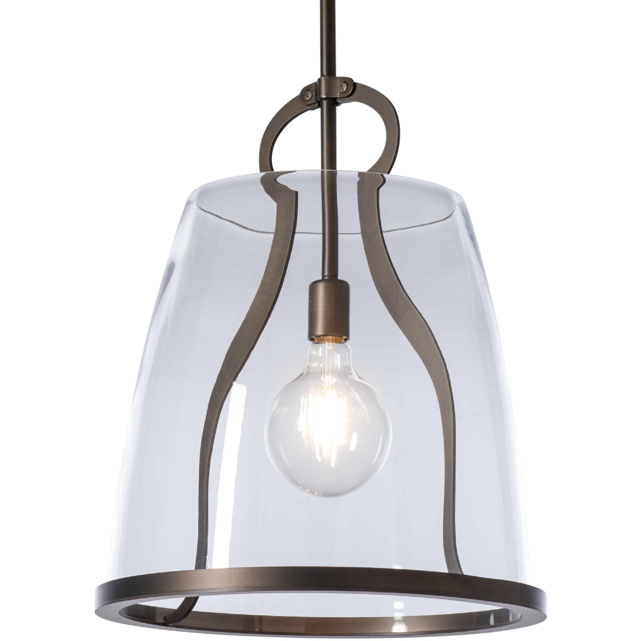 Caliper 1 Light 16.3 inch Dark Smoke Pendant Ceiling Light in Clear, Large