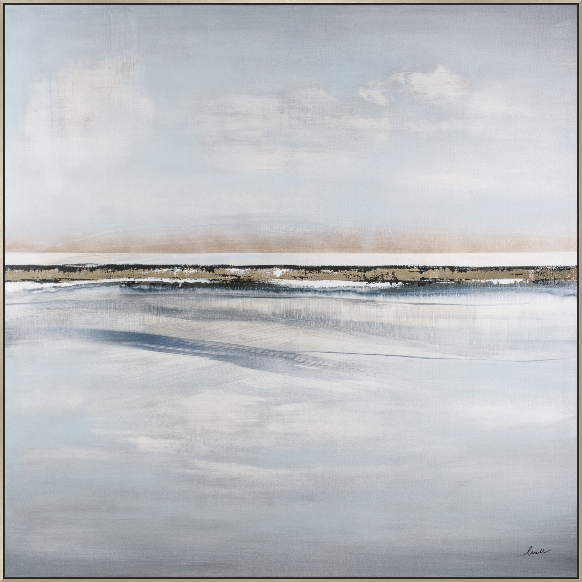 Johnston Grey/Blue Canvas Art